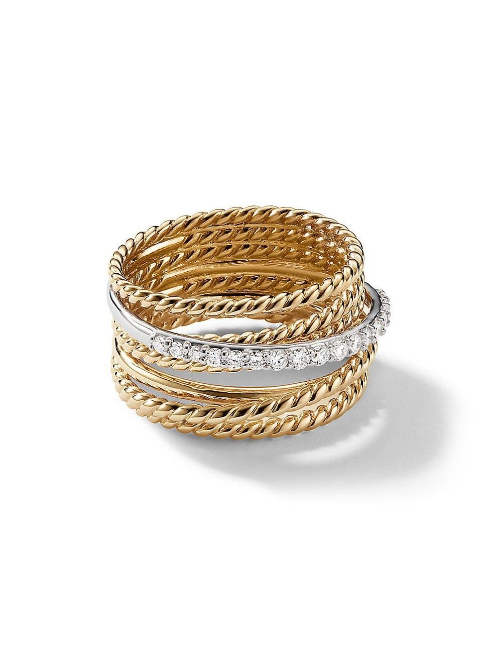 Womens Crossover Ring in 18K Yellow Gold Product Image