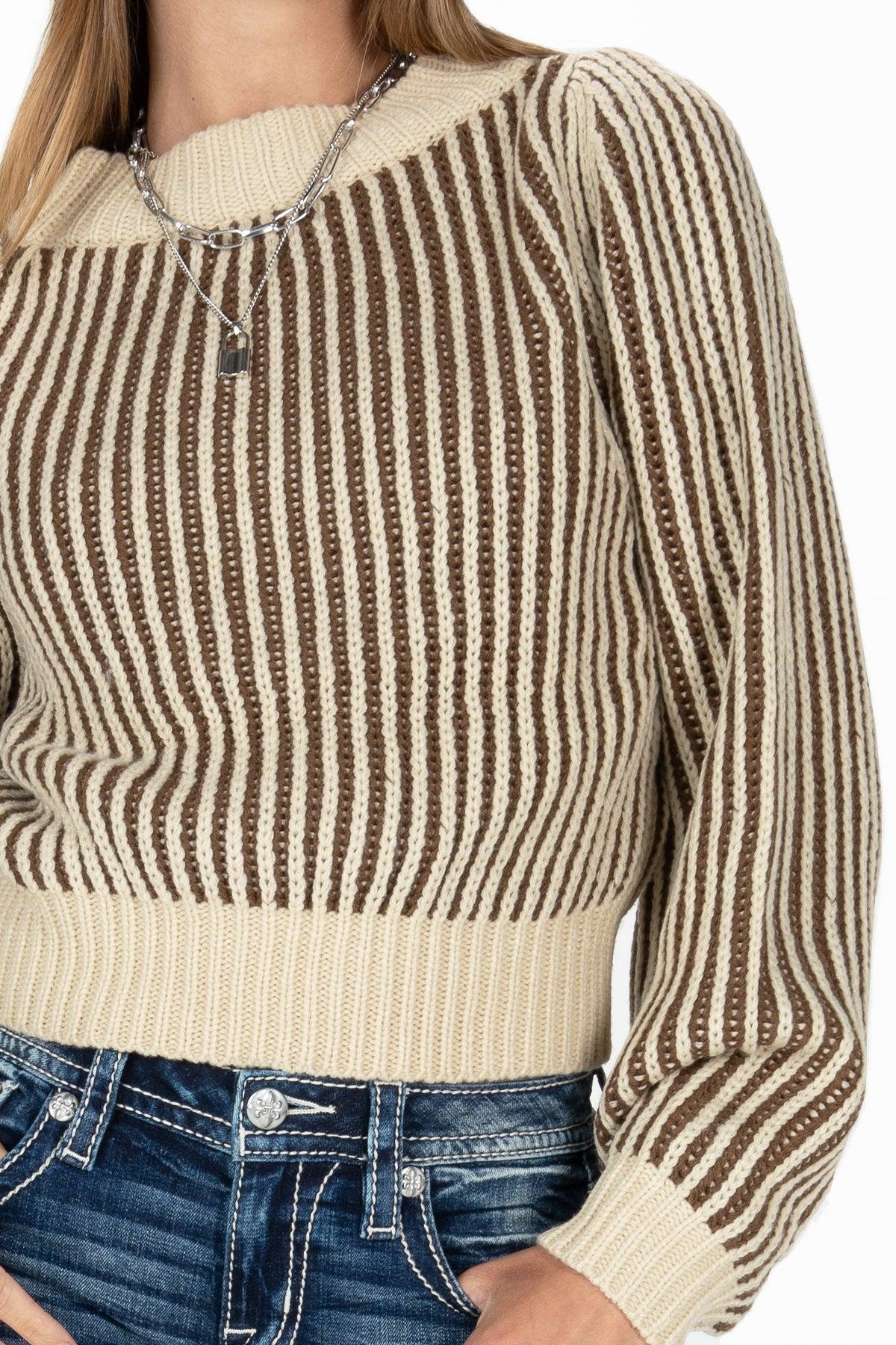 Striped Cropped Sweater Product Image