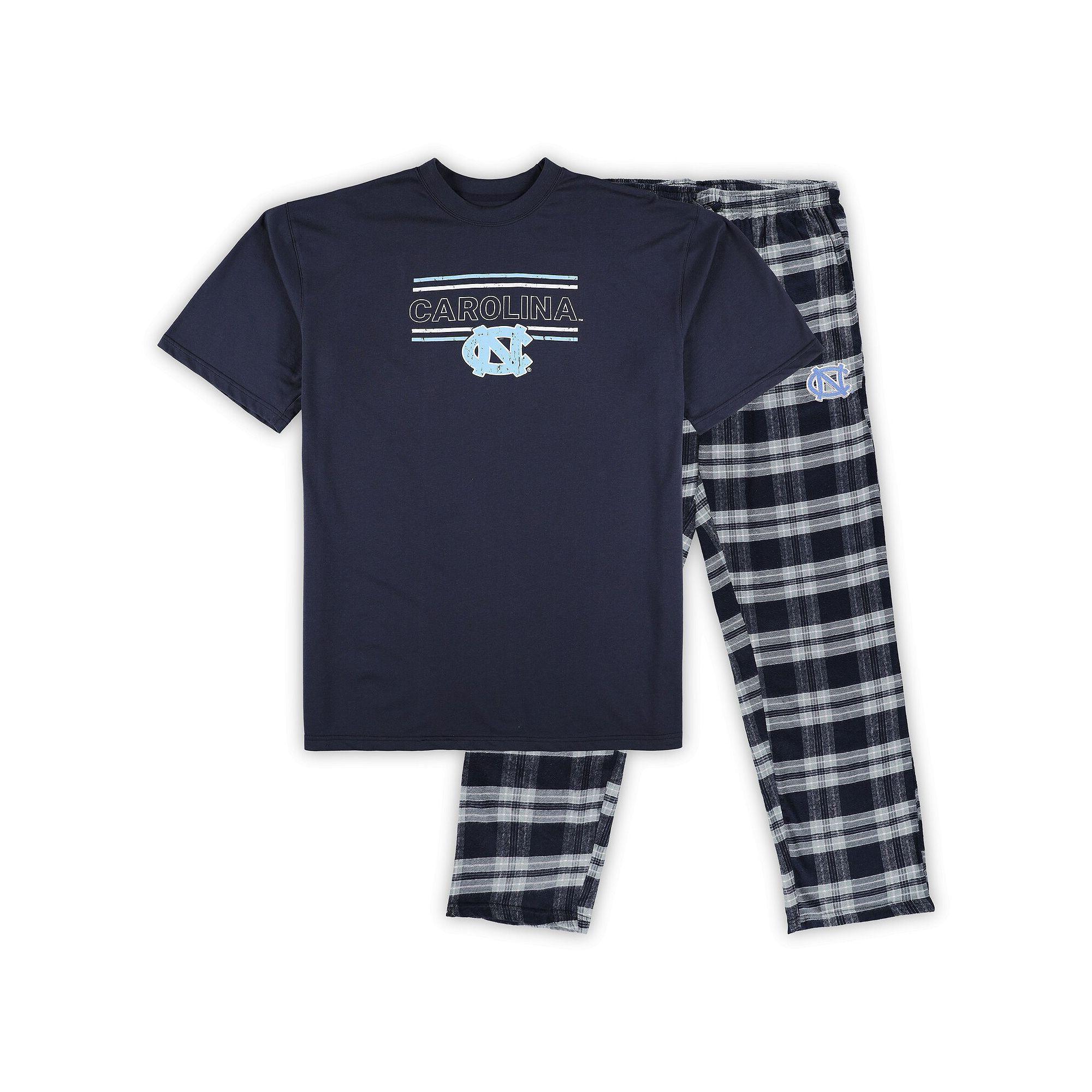 Men's Profile Navy North Carolina Tar Heels Big & Tall 2-Pack T-Shirt & Flannel Pants Set, Size: 5XB, Blue Product Image
