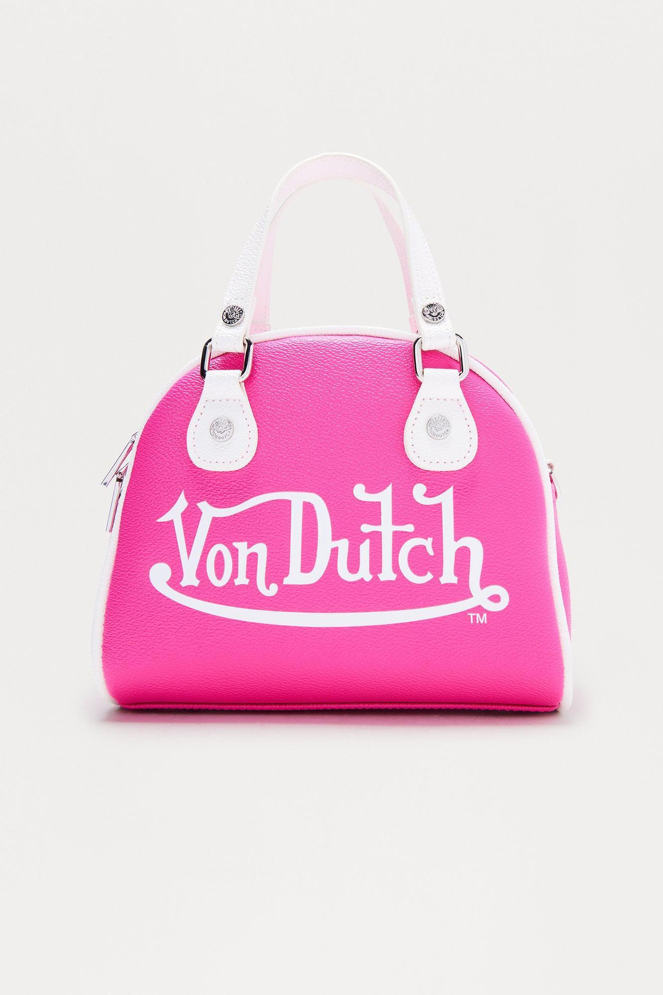 Hot In Pink Von Dutch Faux Leather Handbag - Hot Pink Female Product Image