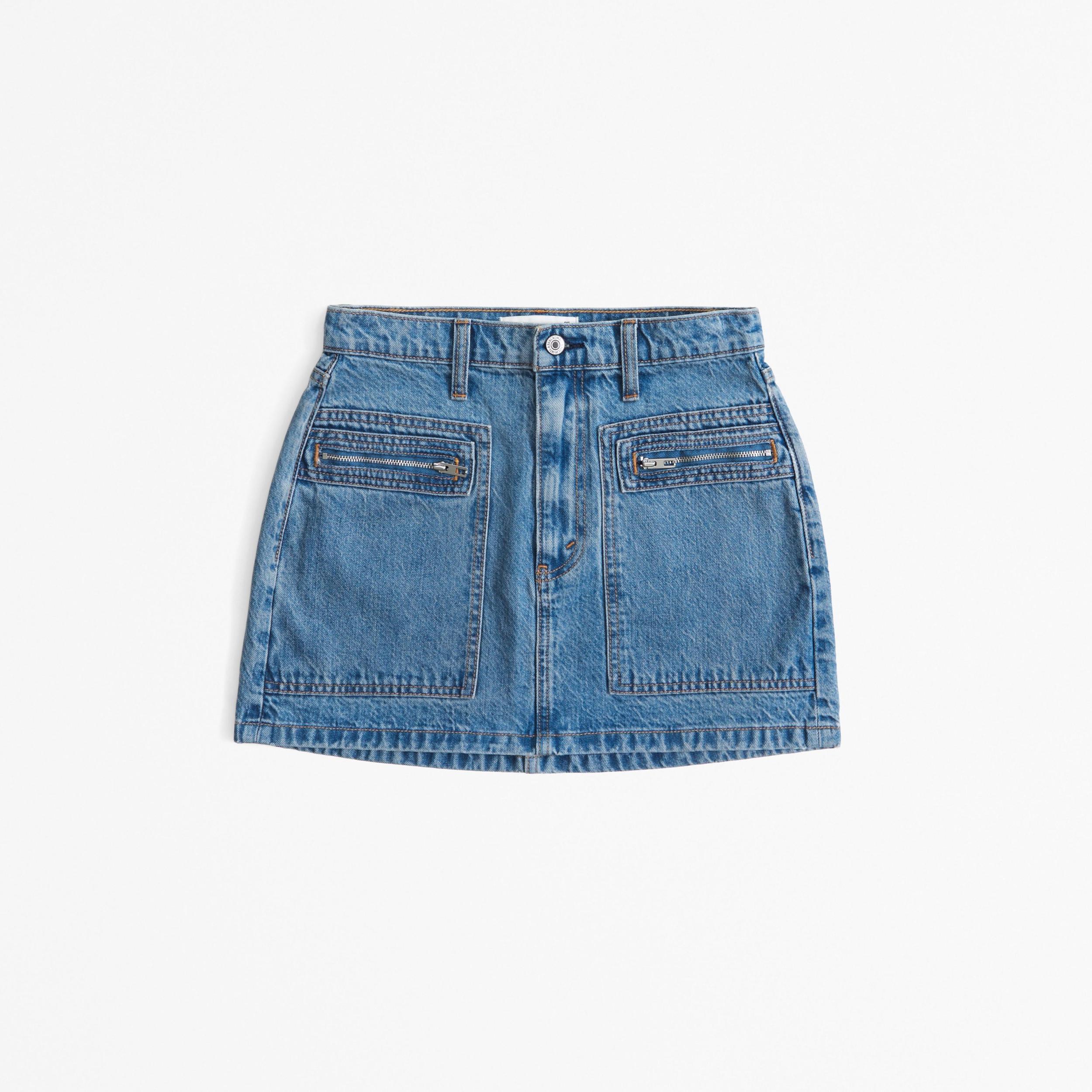 Denim Studded Mini Skirt Product Image