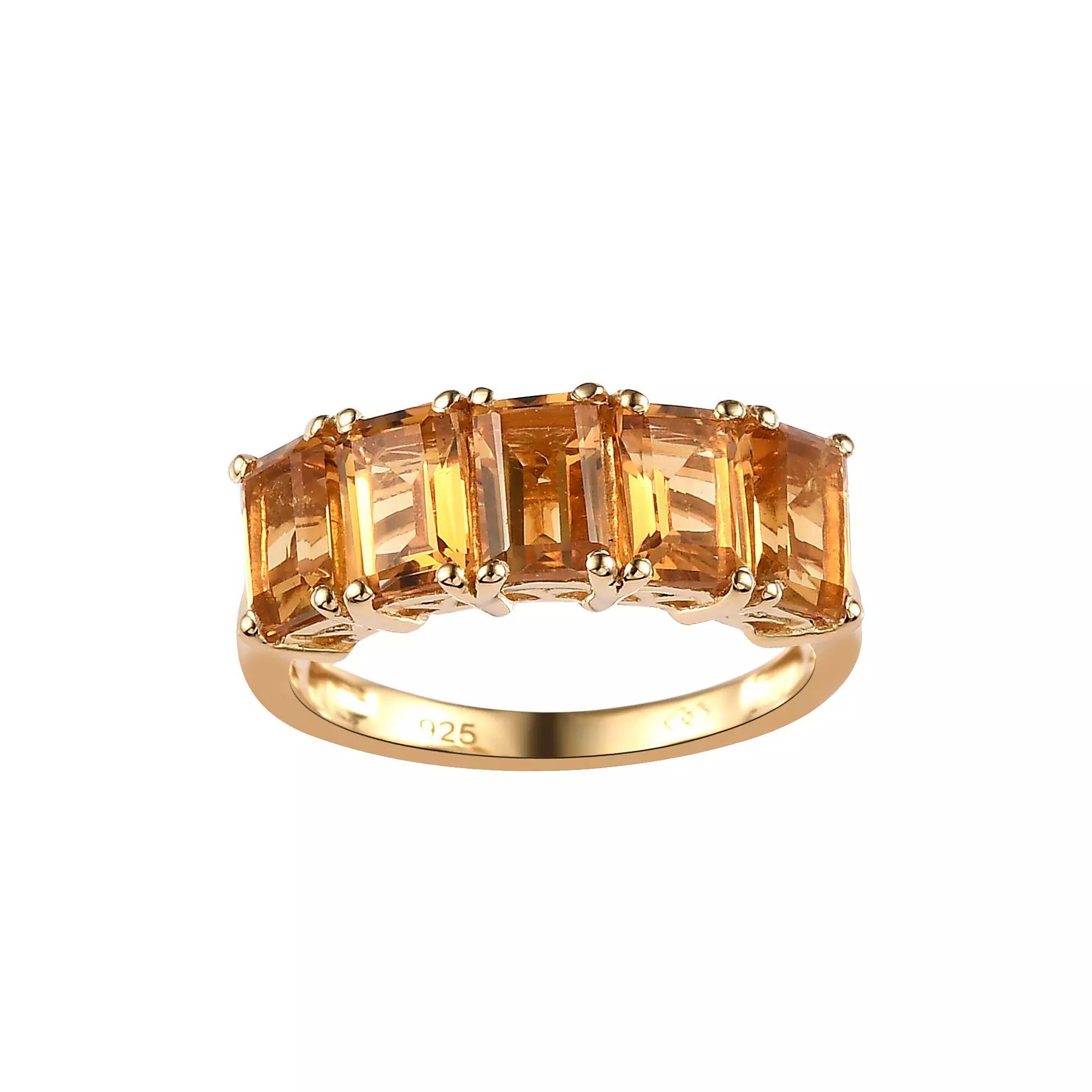 14k Gold Over Silver Natural Peridot Ring, Women's, Size: 6, Citrine Product Image