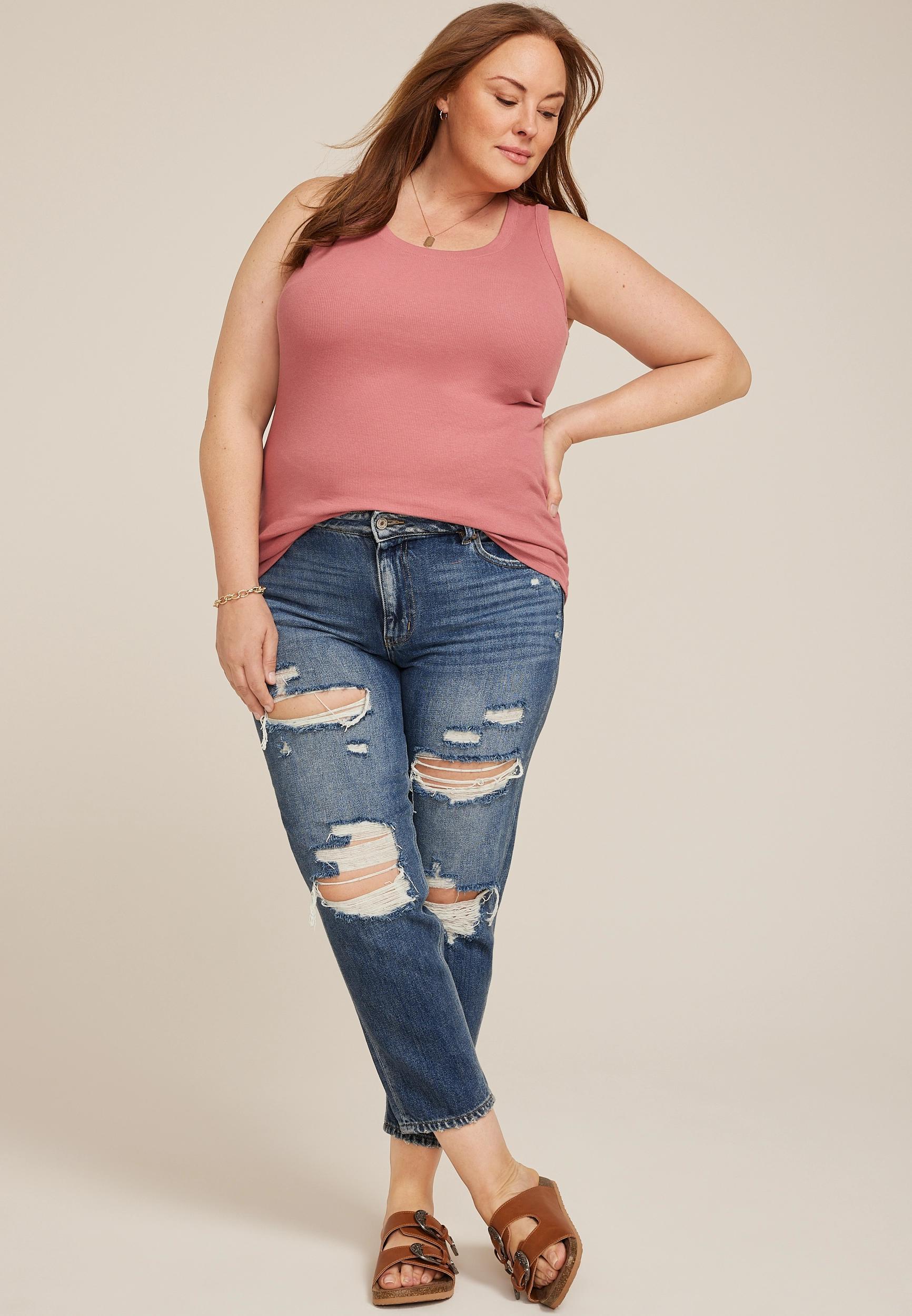 Maurices 4X Plus Size Womens 24/7 U Line Tank Top Product Image