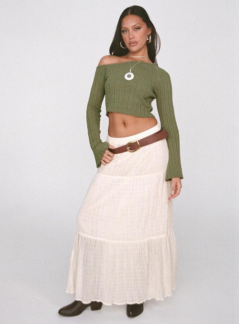 Santorini Knit Top Khaki Product Image