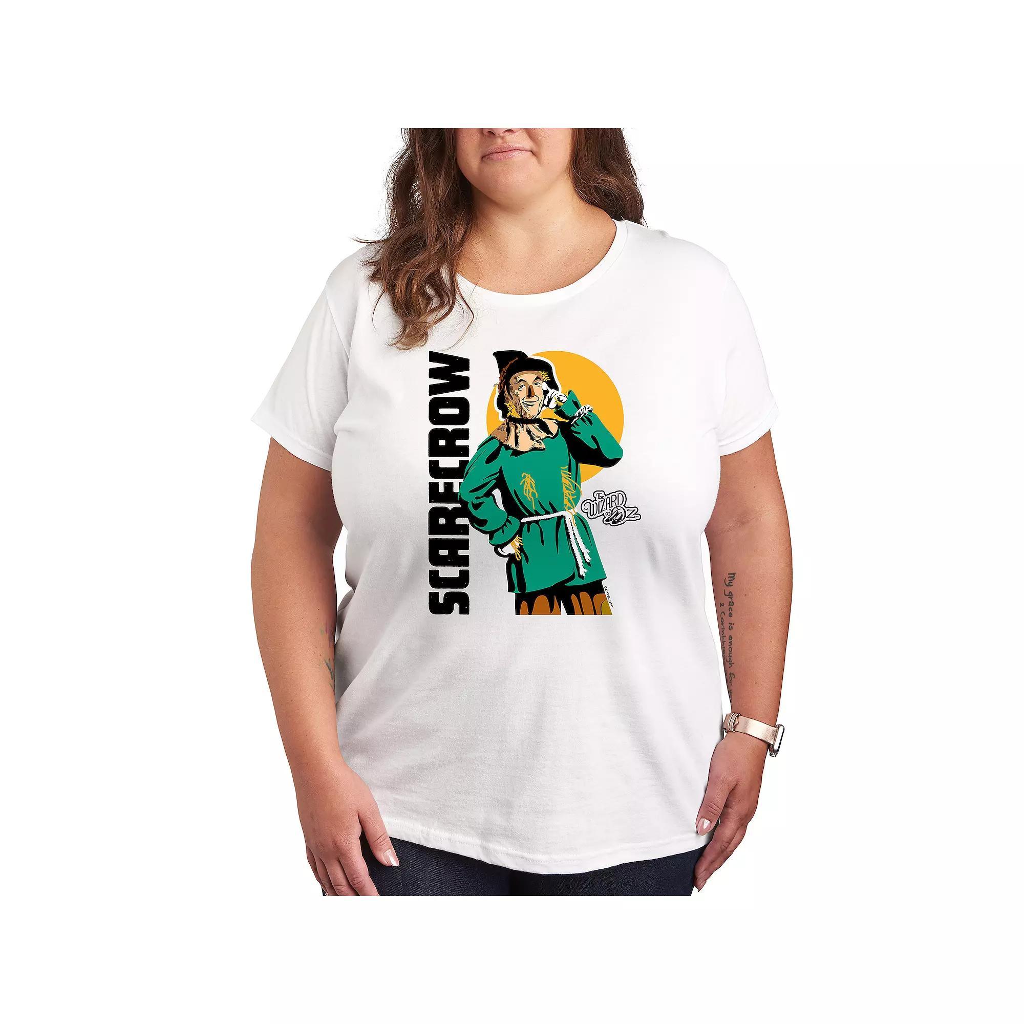Plus The Wizard Of Oz Scarecrow Graphic Tee, Womens Grey Gray Product Image