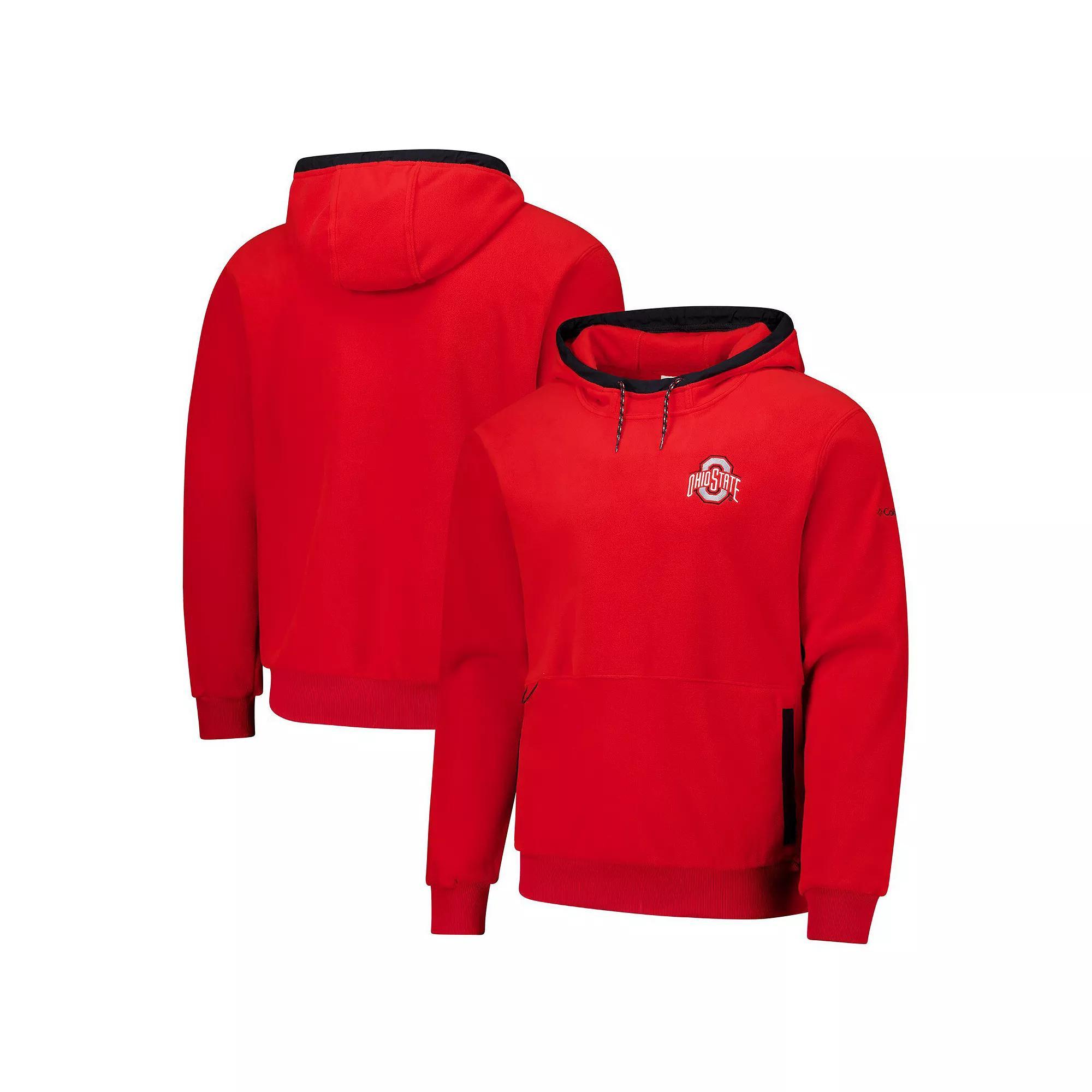 Men's  Columbia  Scarlet Ohio State Buckeyes   Flanker Fleece Pullover Hoodie, Size: Small, Red Product Image