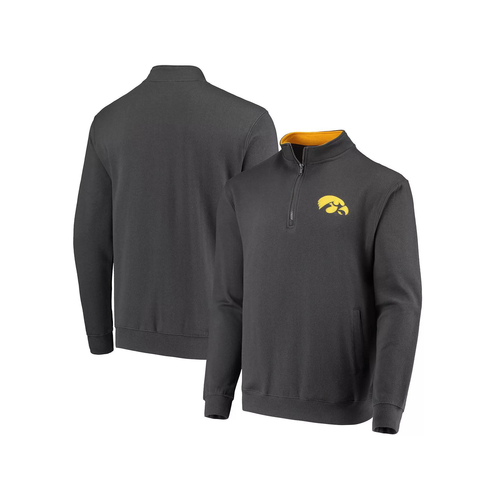 Men's Colosseum Charcoal Iowa Hawkeyes Tortugas Logo Quarter-Zip Jacket, Size: Large Product Image