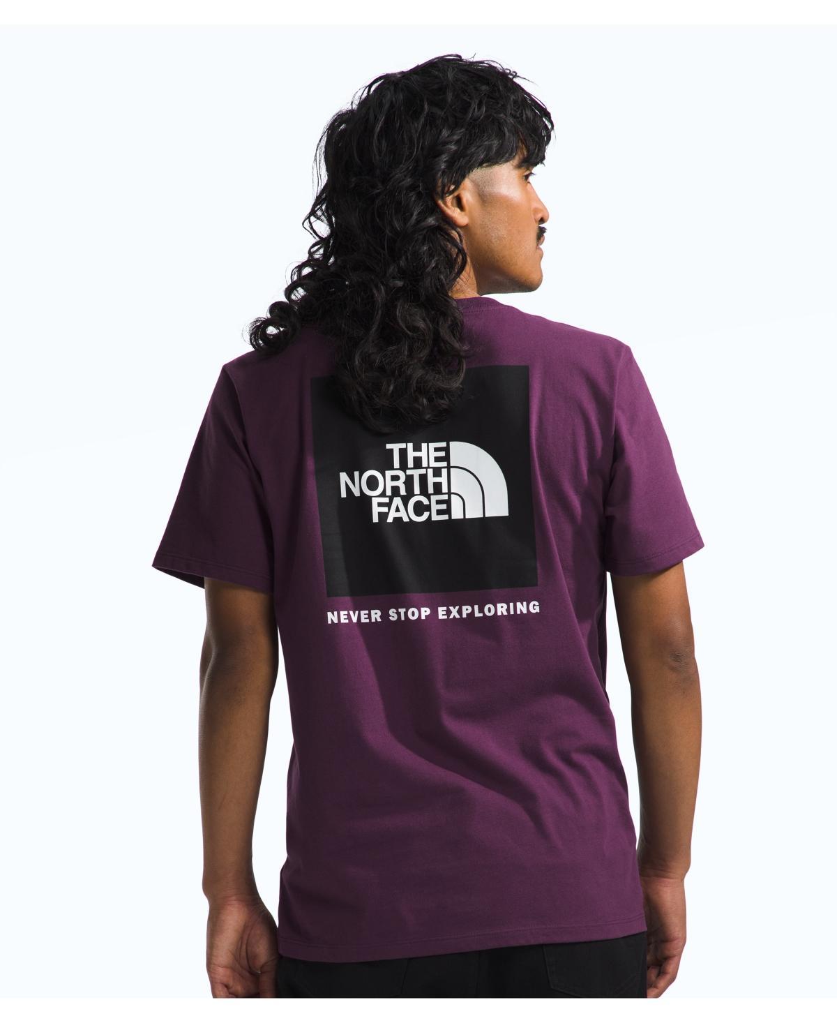 The North Face Short Sleeve Box NSE Tee (Black Currant ) Men's Clothing Product Image