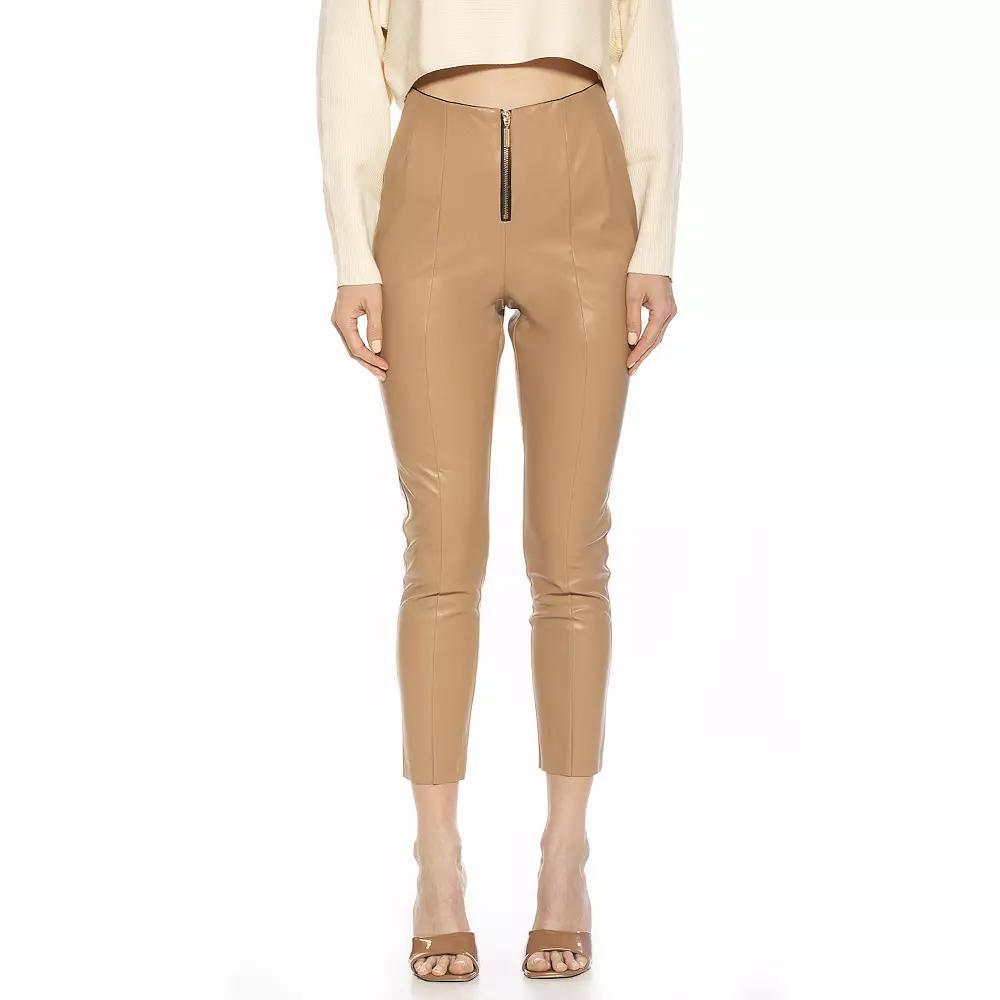 Women's ALEXIA ADMOR Faux-Leather Fitted Skinny Pants, Size: 8, Green Product Image