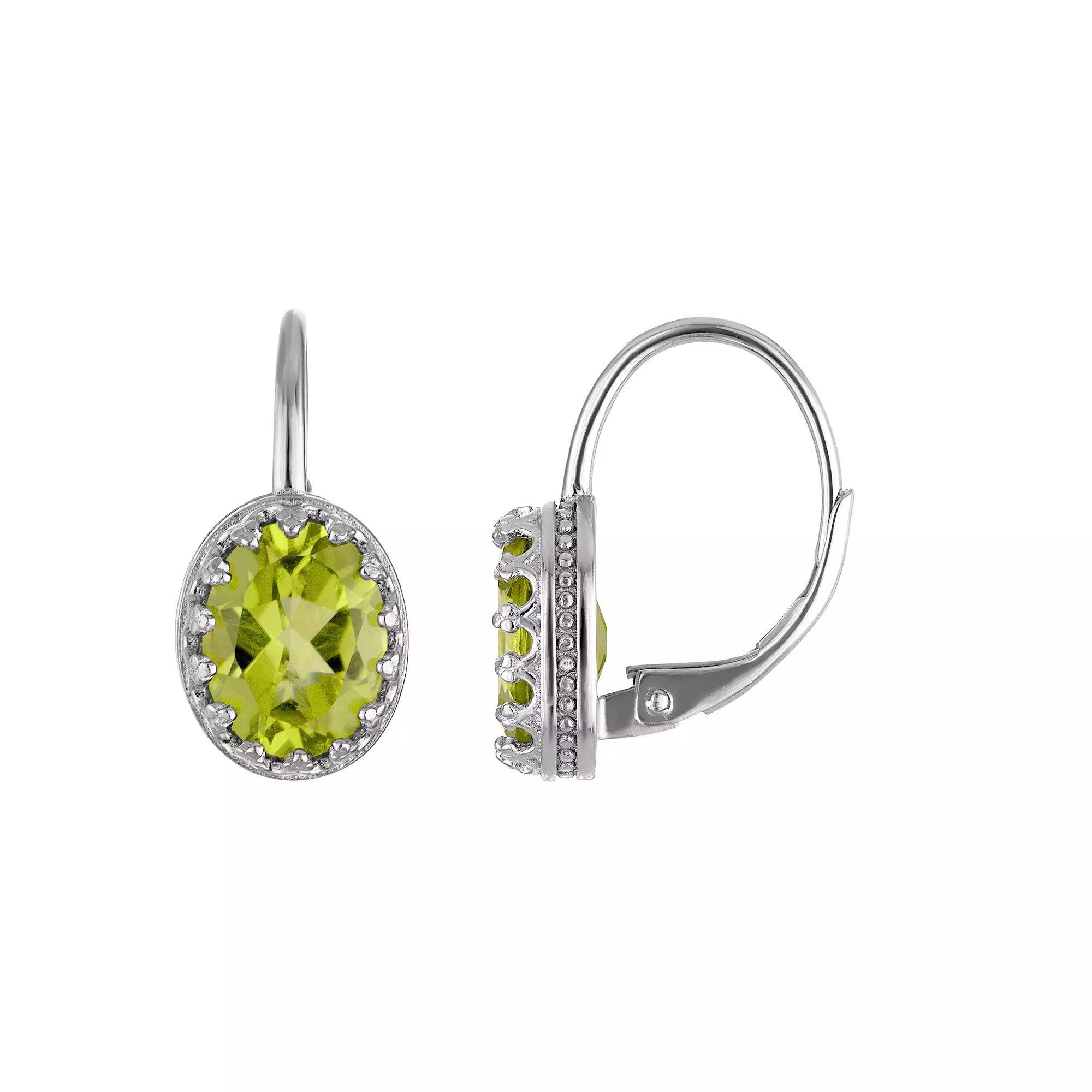 Designs by Gioelli Sterling Silver Gemstone Leverback Earrings, Women's, Cr White Blue Product Image