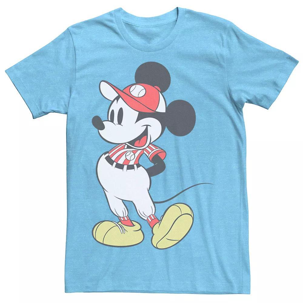 Disney's Mickey Mouse Men's Baseball Outfit Tee, Size: Medium, Light Blue Grey Product Image