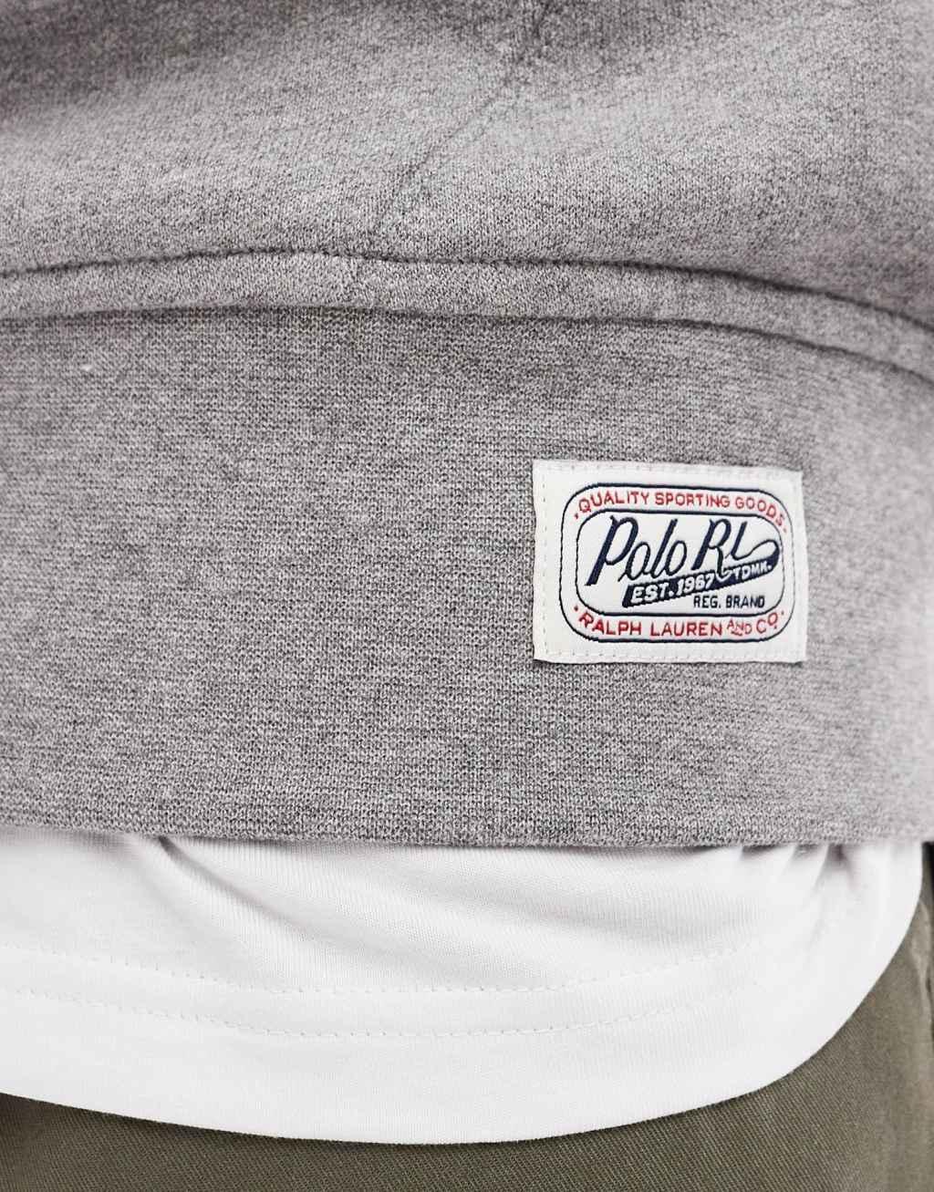 Polo Ralph Lauren varsity logo fleece hoodie in charcoal heather Product Image