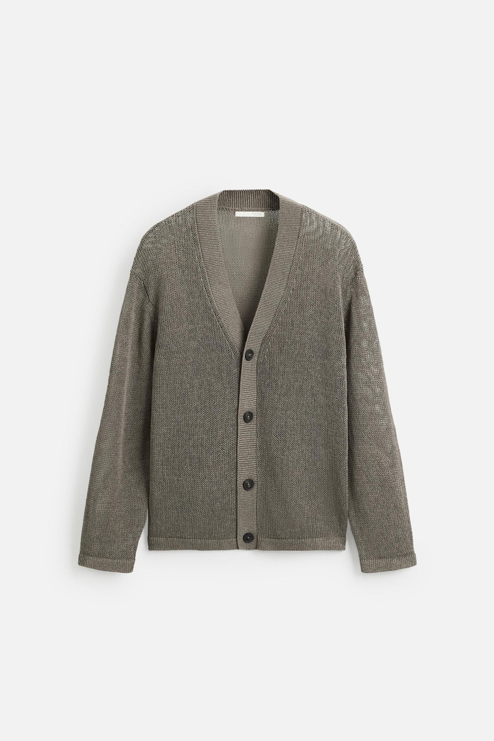 OPEN KNIT TEXTURED CARDIGAN Product Image