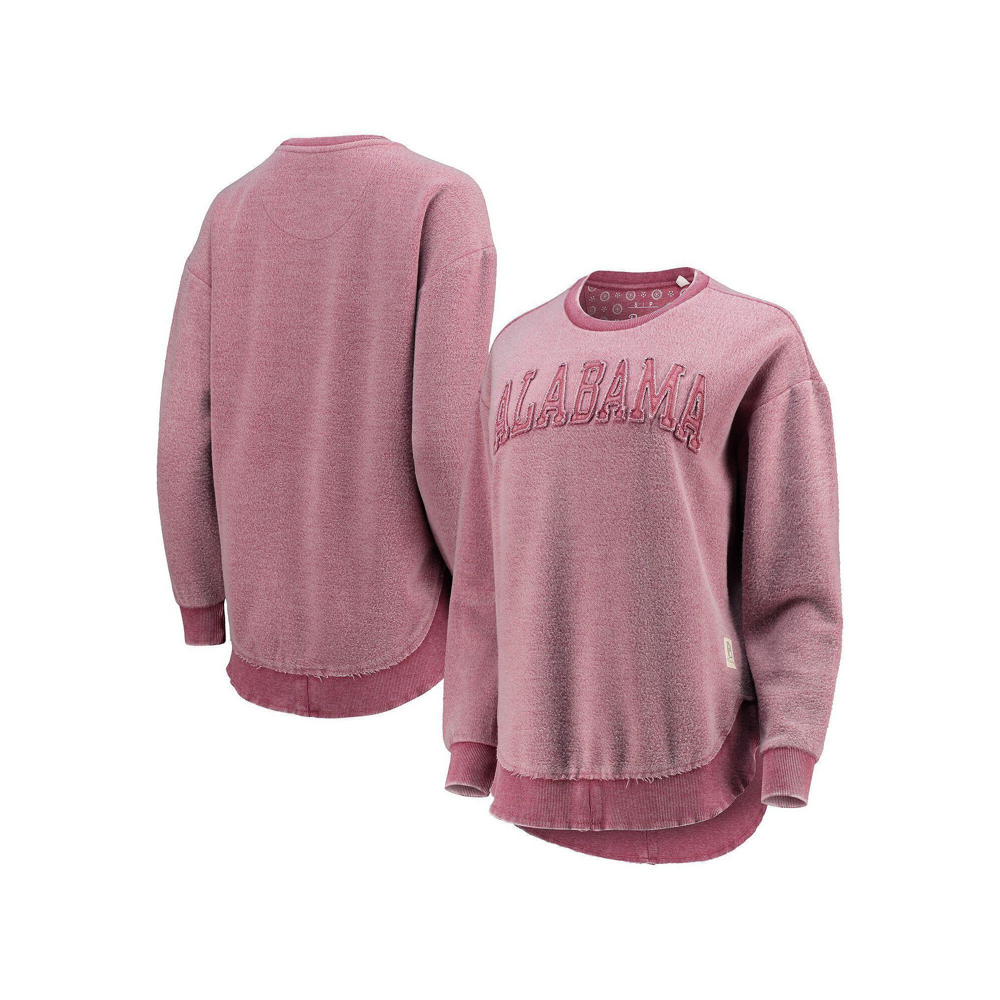 Women's Pressbox Crimson Alabama Crimson Tide Ponchoville Pullover Sweatshirt, Size: Small, Red Product Image