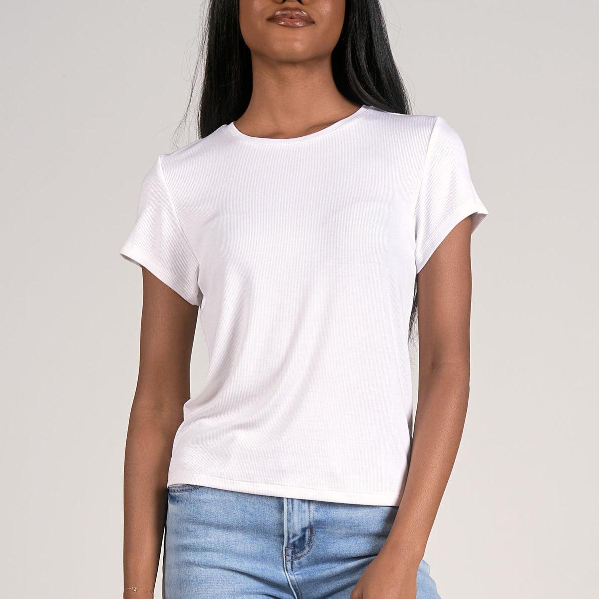 Short Sleeve White crop Tee Product Image