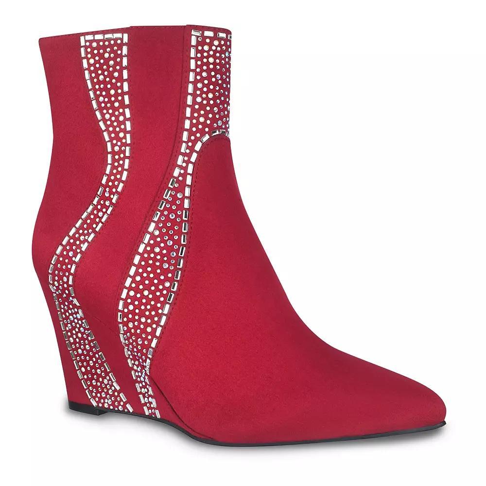 Impo® Temple Memory Foam Women's Wedge Booties, Size: 6.5, Red Red Product Image