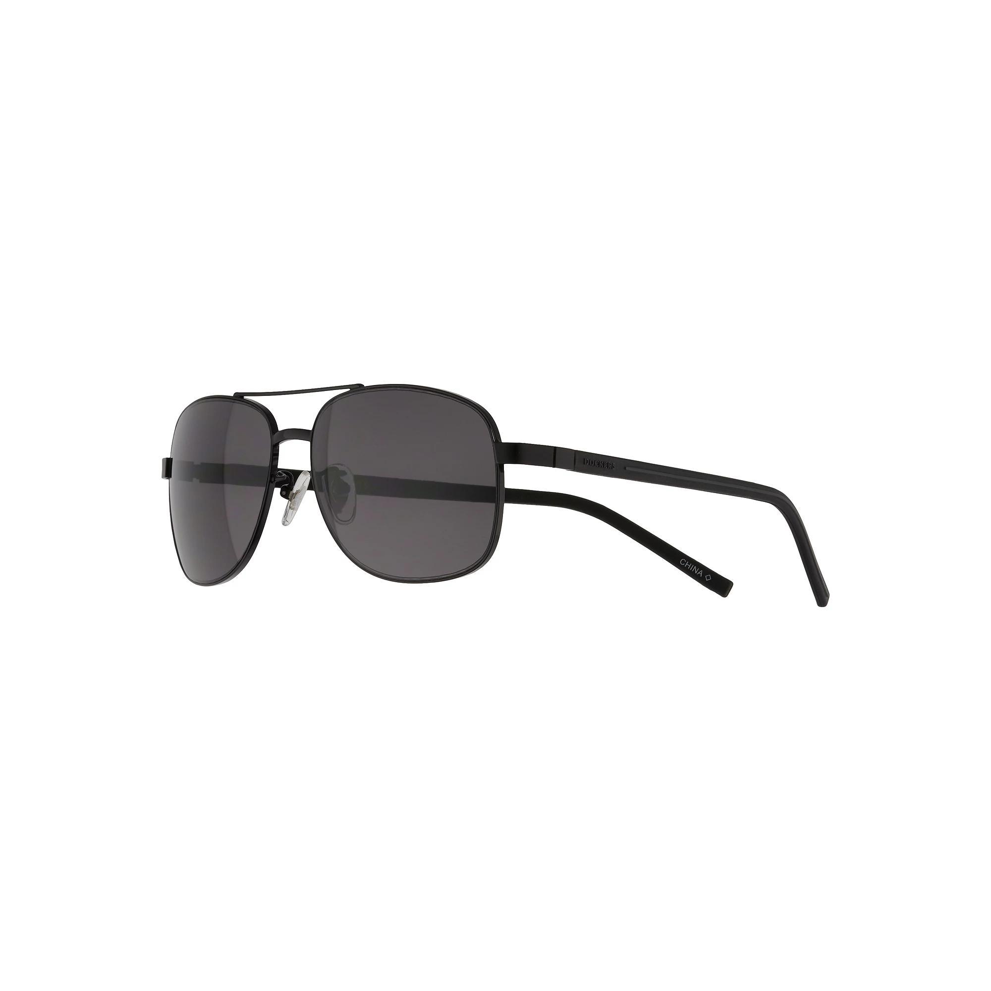 Mens Dockers Black Smoke Aviator Sunglasses Product Image