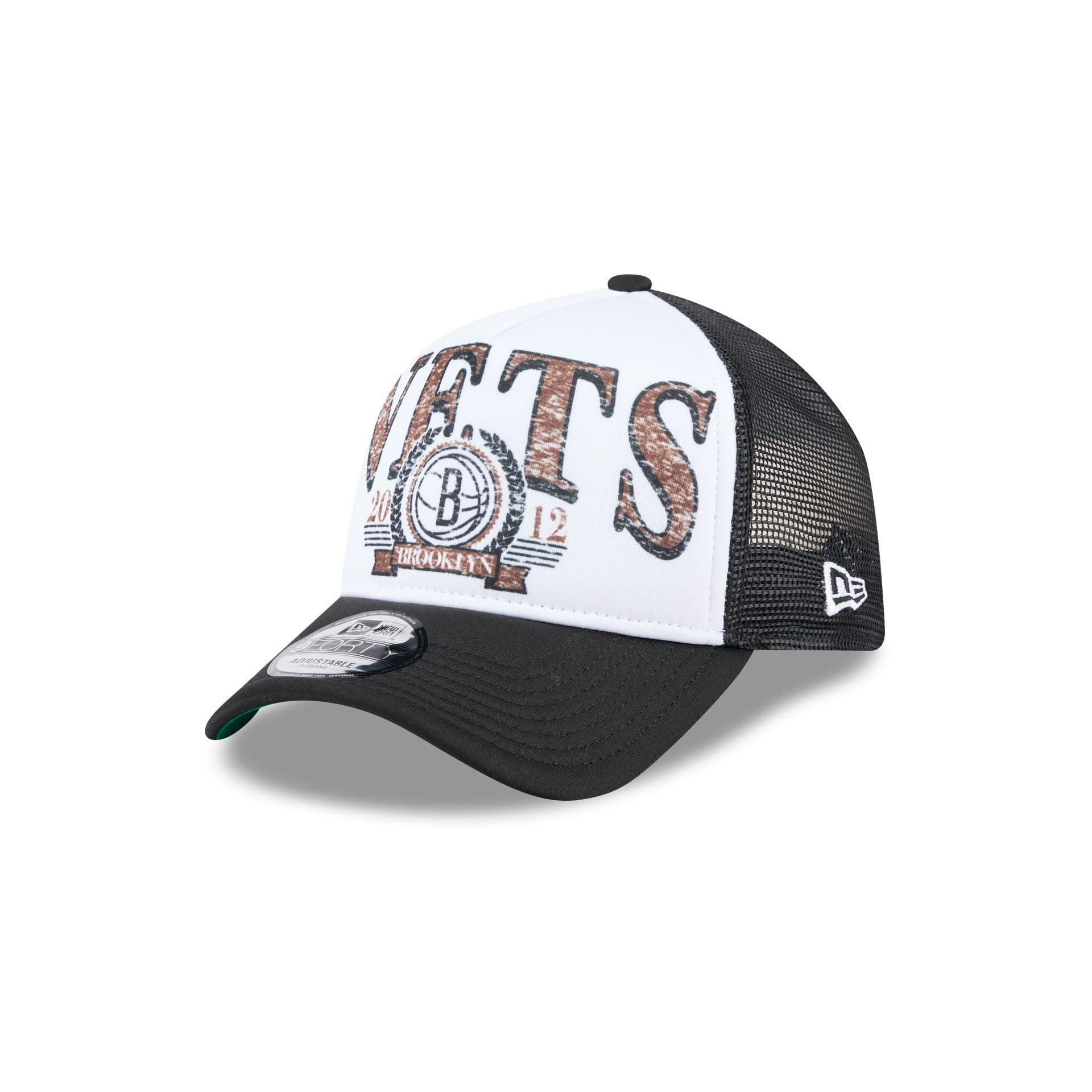 Brooklyn Nets Distressed 9FORTY A-Frame Trucker Hat Male Product Image
