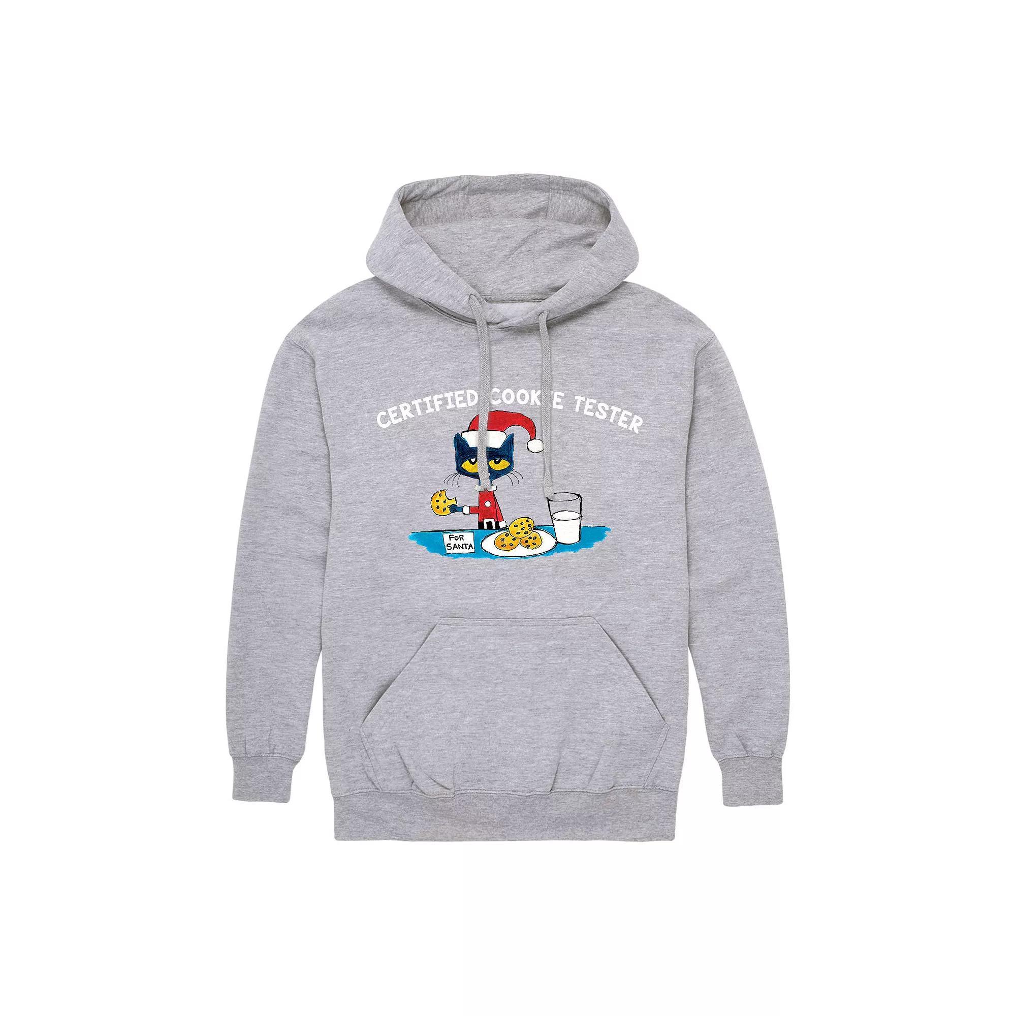 Men's Pete The Cat Ciookie Tester Hoodie, Size: Large, Athletic Grey Product Image
