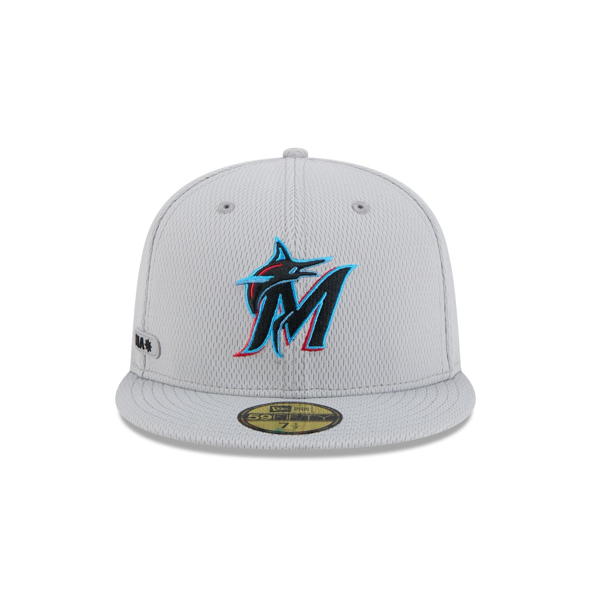 Miami Marlins 2025 Clubhouse Gray 59FIFTY Fitted Hat Male Product Image