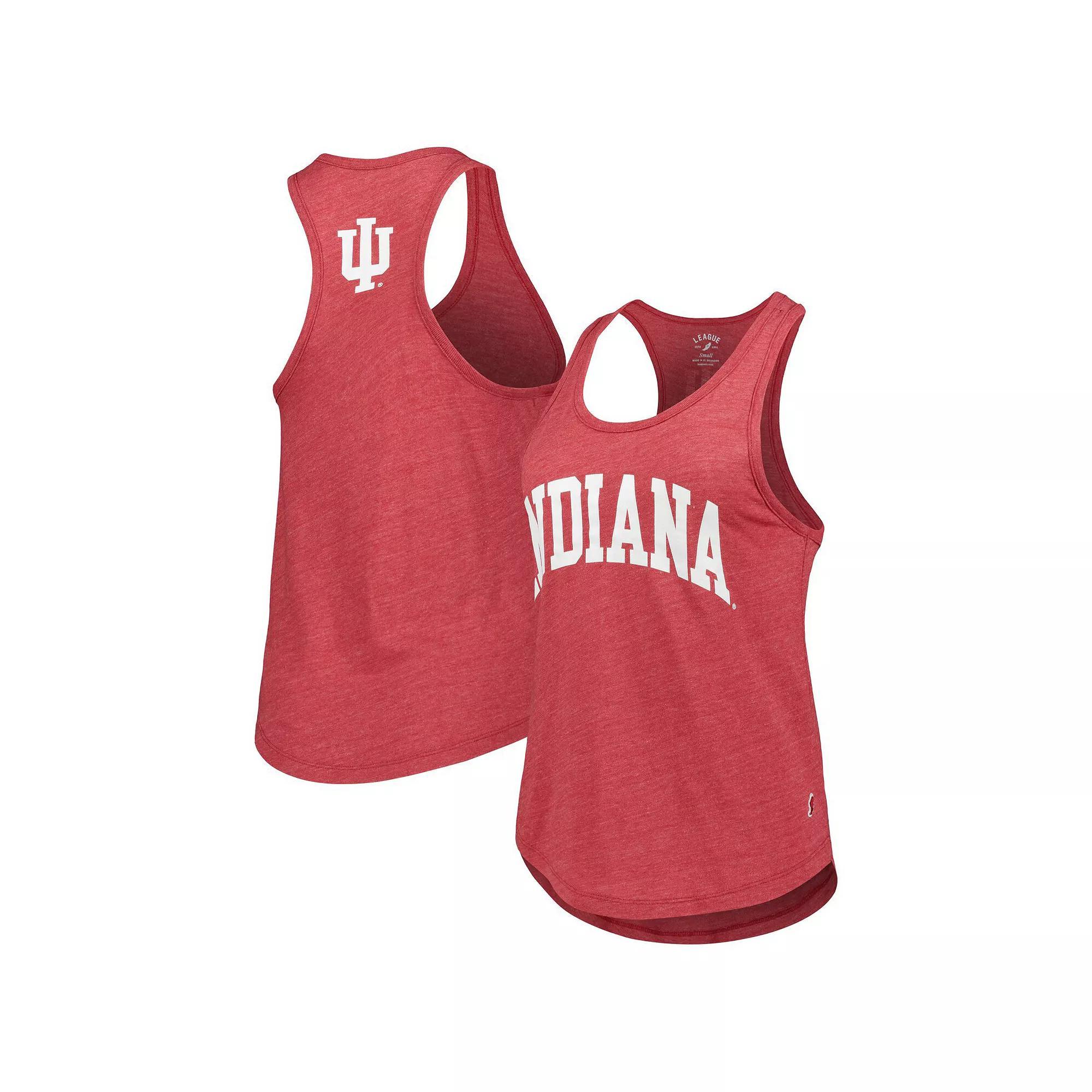 Women's League Collegiate Wear Heather Crimson Indiana Hoosiers Two-Hit Intramural Tri-Blend Scoop Neck Racerback Tank Top, Size: Large, Red Product Image