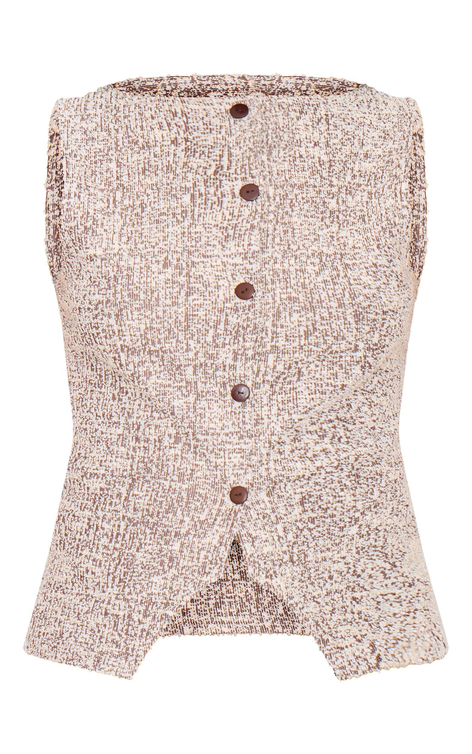 Chocolate Boucle Button Down Vest Product Image