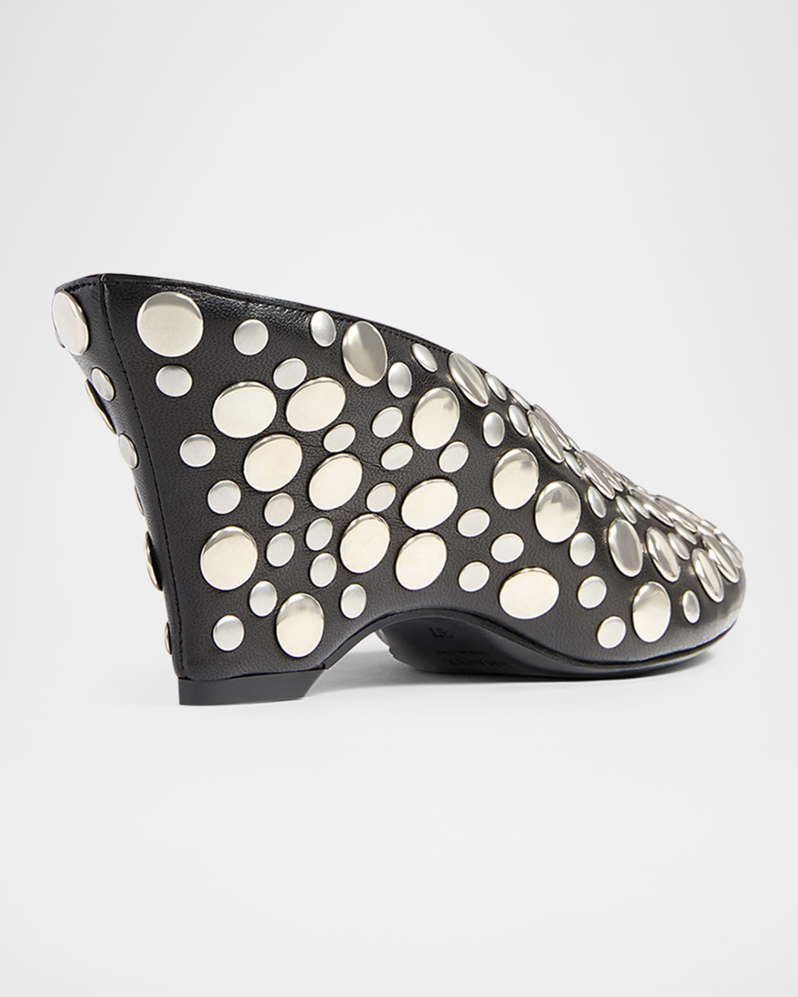 Cloak Stud Leather Mule Pumps Product Image