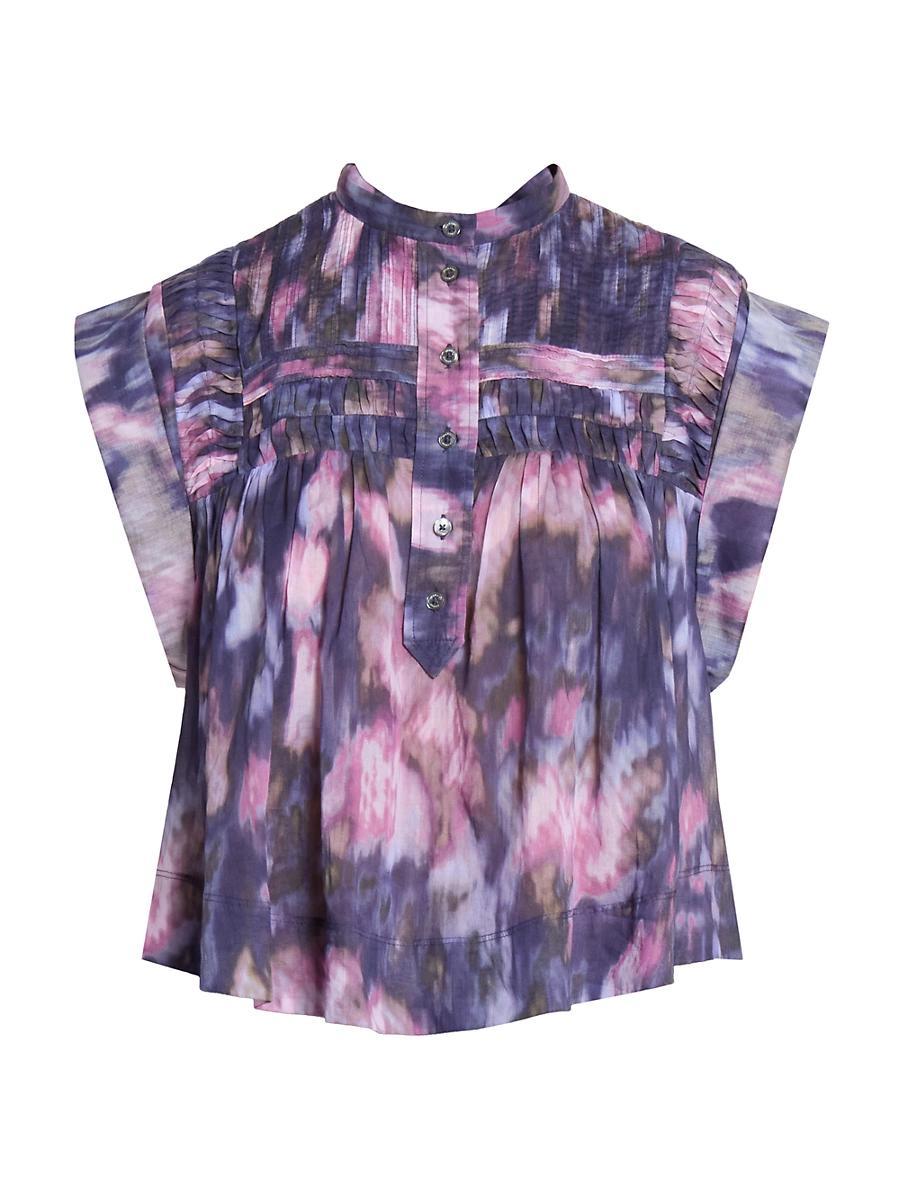 Womens Leaza Tie-Dye Pleated Top Product Image