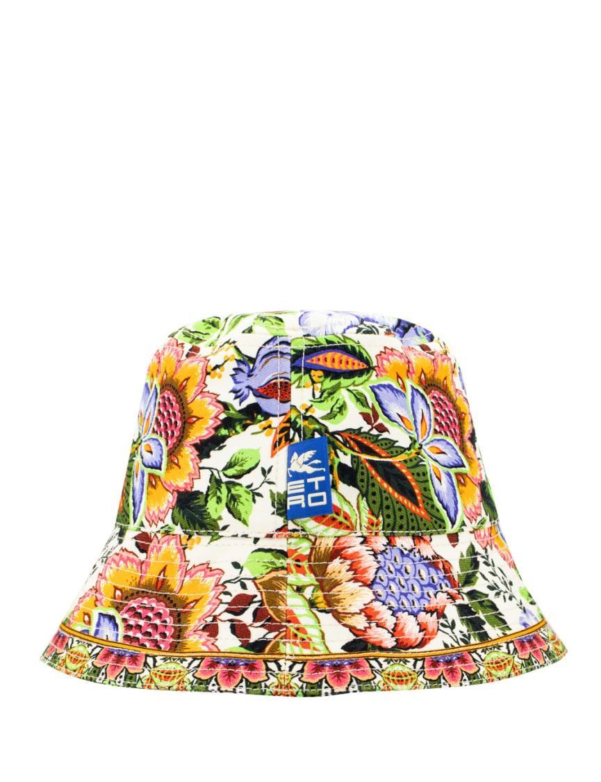 ETRO Multicolour Printed Bucket Hat In Multicolor Product Image