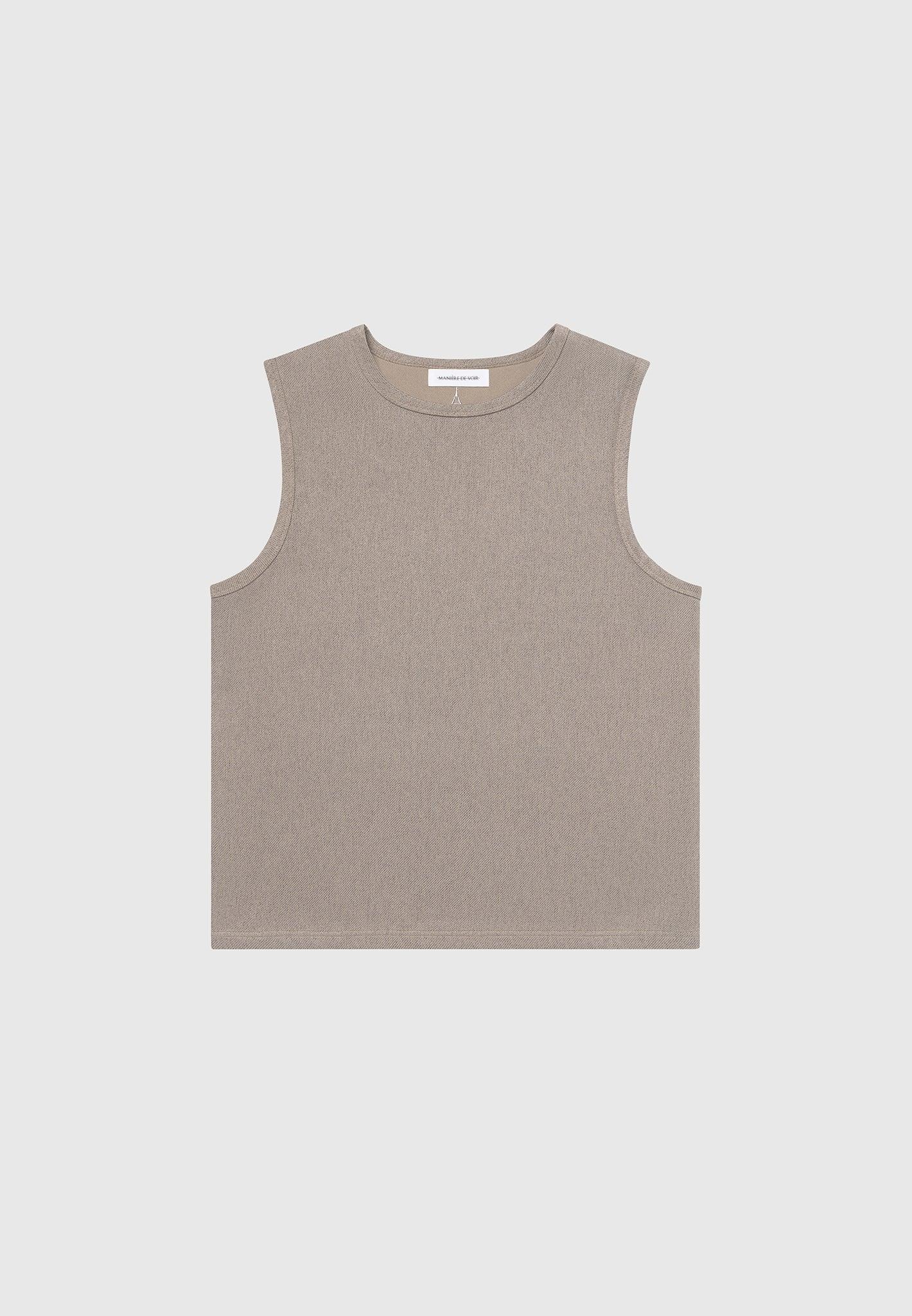 Fabien - Boxy Textured Vest - Taupe Male Product Image