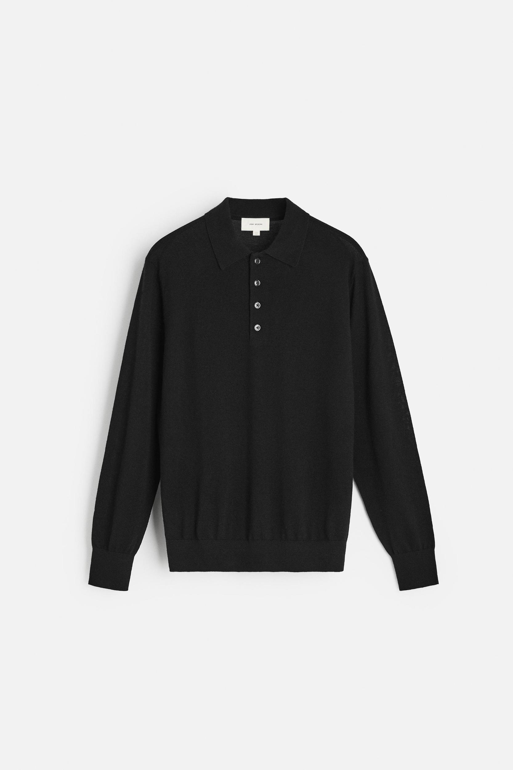 WOOL - CASHMERE LIGHTWEIGHT KNIT POLO Product Image