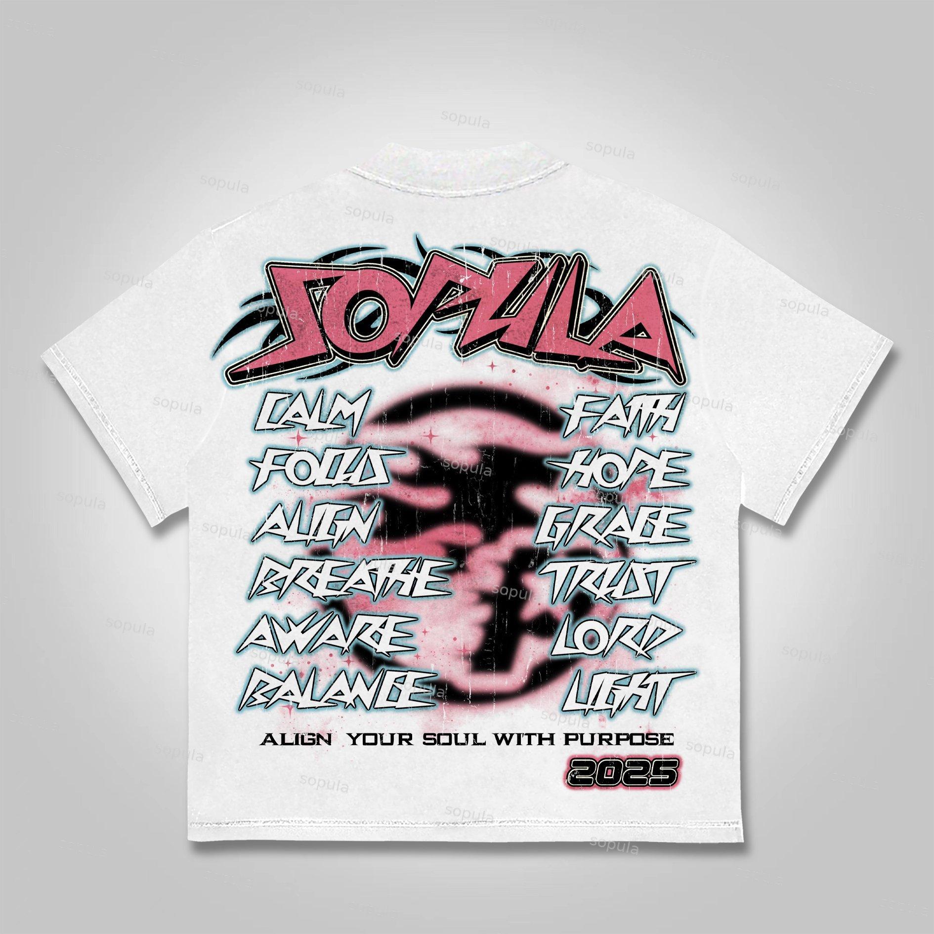 Sopula 2025 Meditation And Faith Vintage Graphics Cotton T-shirt Product Image