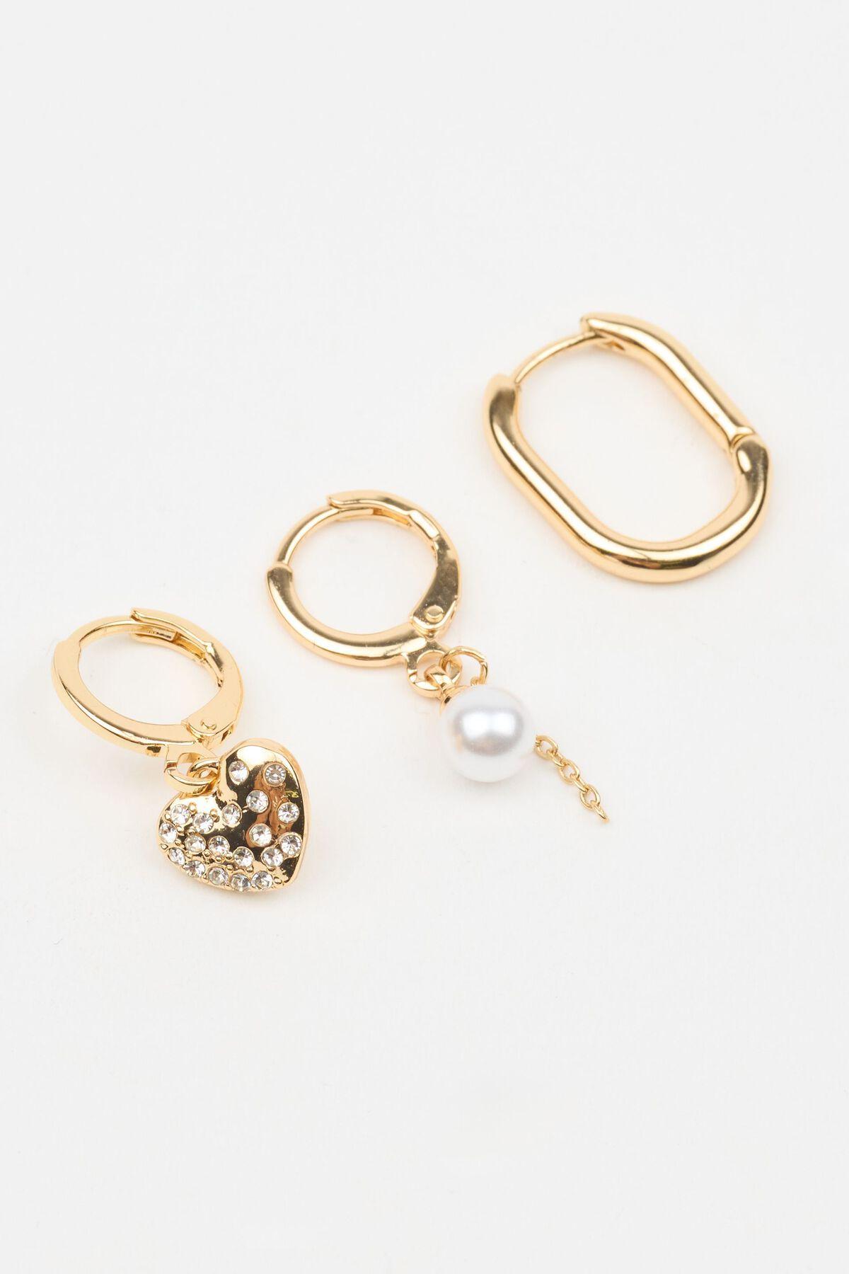 3 Pack Pearl & Heart Earrings Product Image