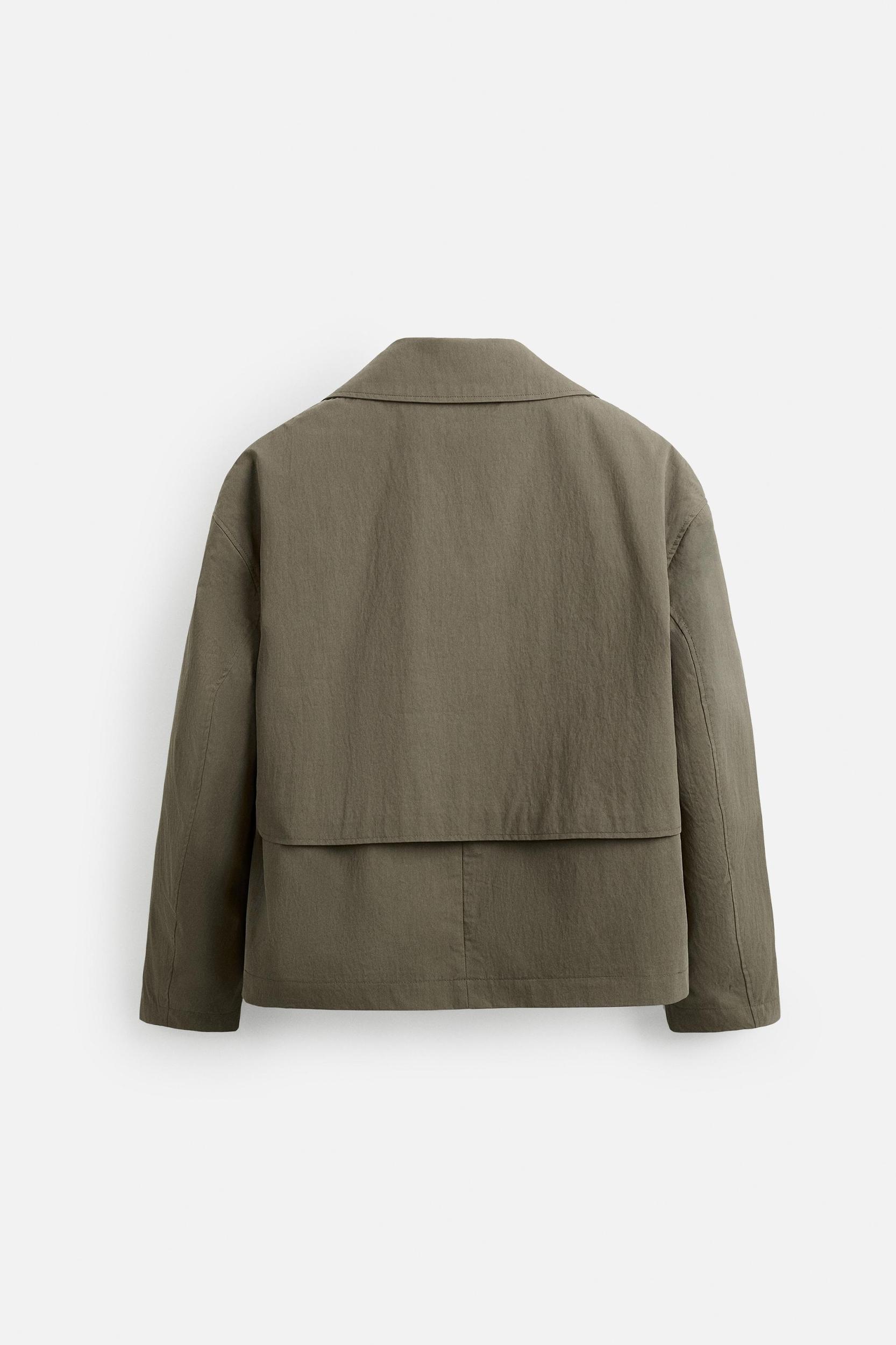 SHORT TECHNICAL FABRIC TRENCH COAT Product Image