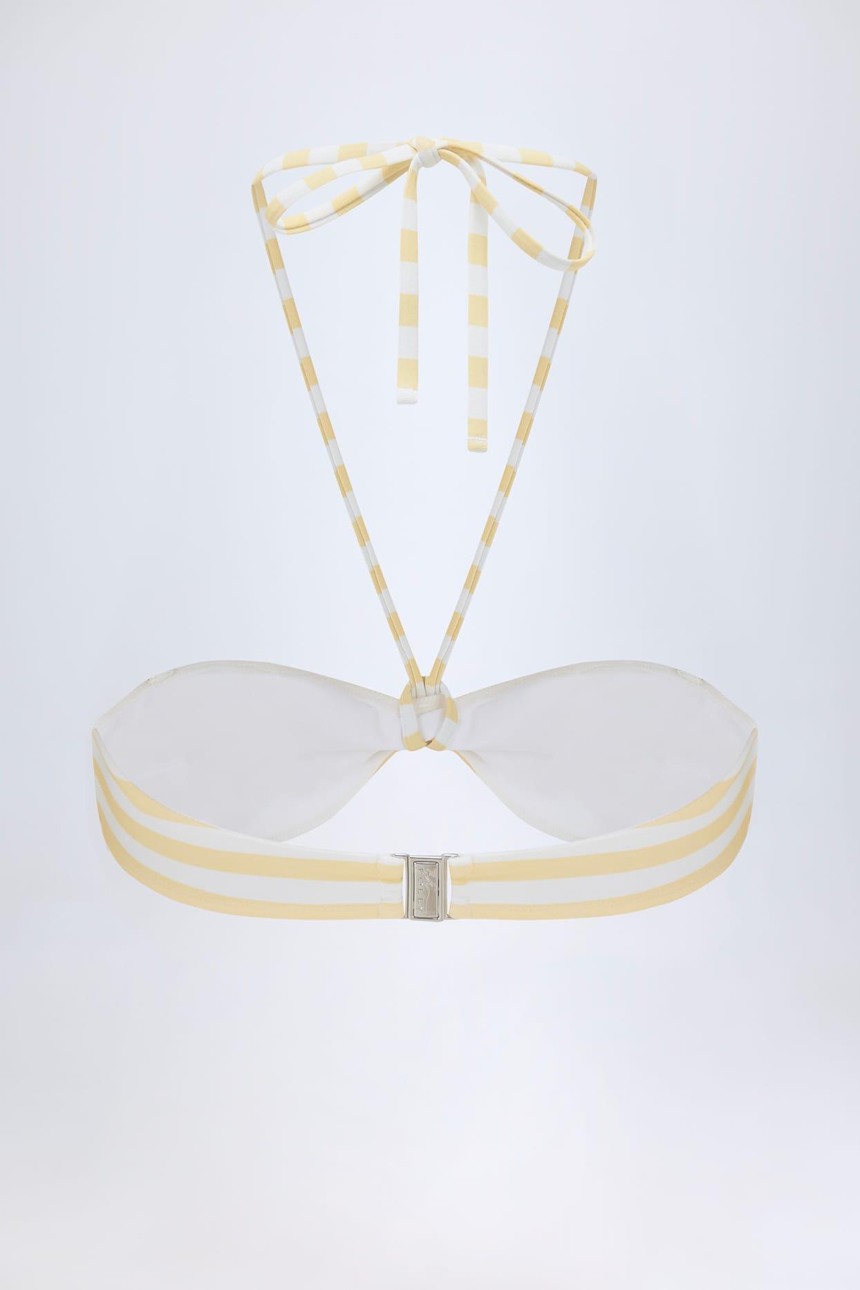 Multiway Bikini Top in Lemon Yellow Stripe Product Image