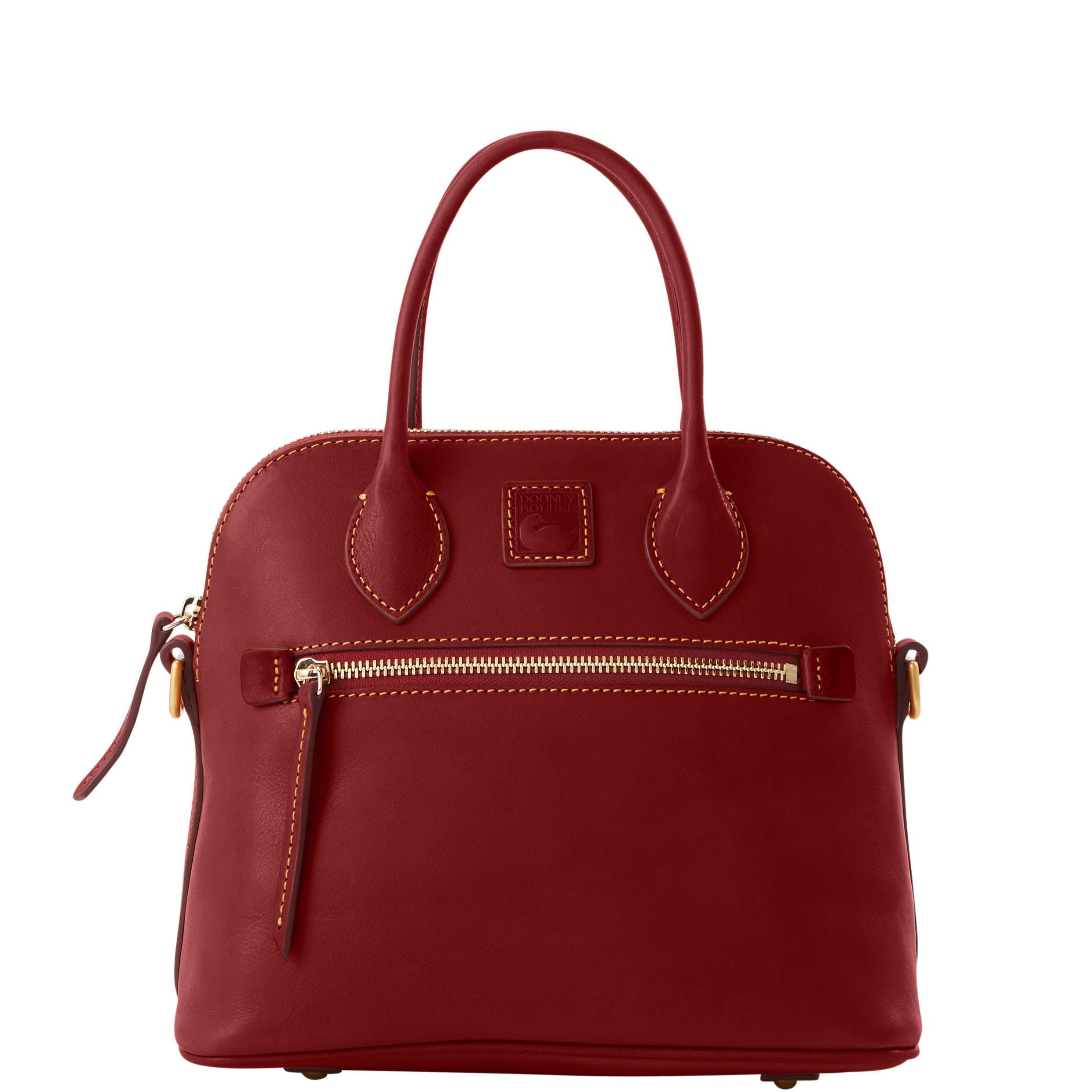 Dooney & Bourke Womens Florentine Domed Leather Satchel Bag in Bordeaux Product Image