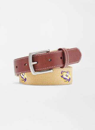 Peter Millar Mens LSU Belt | Color: Khaki | Size: 32 Product Image