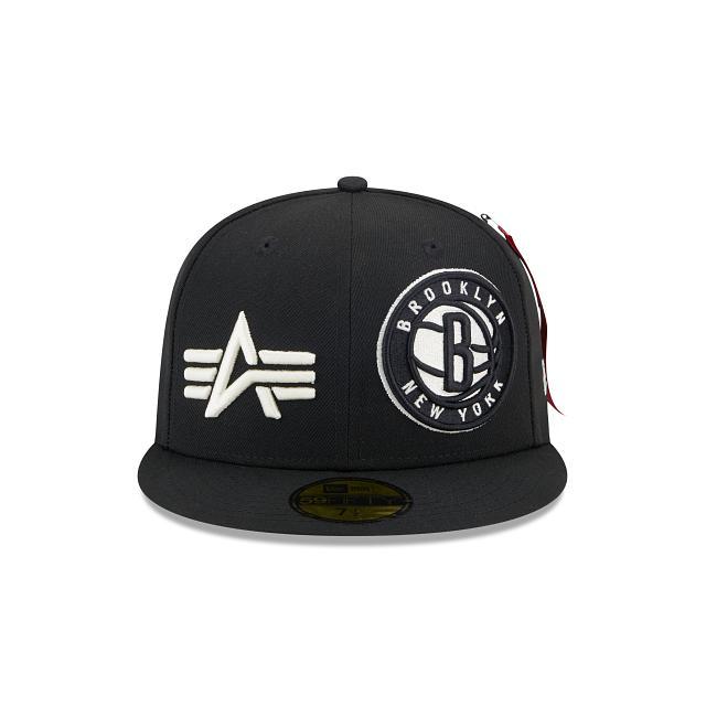 Alpha Industries X Brooklyn Nets Dual Logo 59FIFTY Fitted Hat Male Product Image