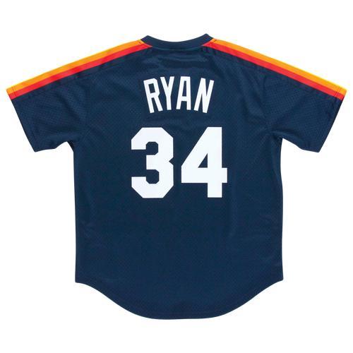 Men's Mitchell & Ness Nolan Ryan Navy Houston Astros 1988 Authentic Cooperstown Collection Mesh Batting Practice Jersey, Size: 4XL, Blue Product Image