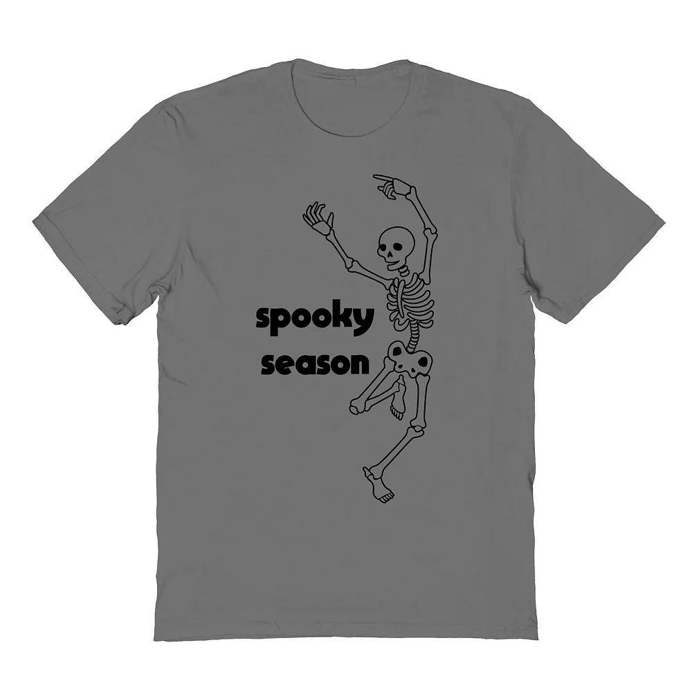 Men's Spooky Season Skeleton Halloween Graphic Tee, Size: XL, Grey Product Image