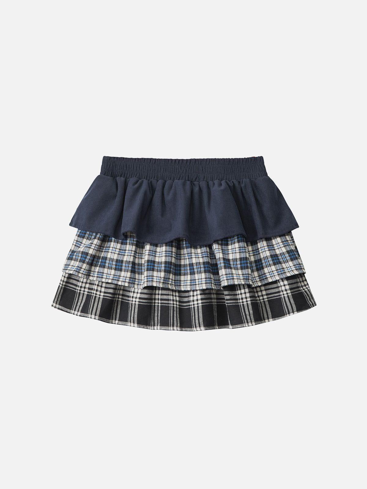 Aelfric Eden Plaid Patchwork Skirt Female Product Image