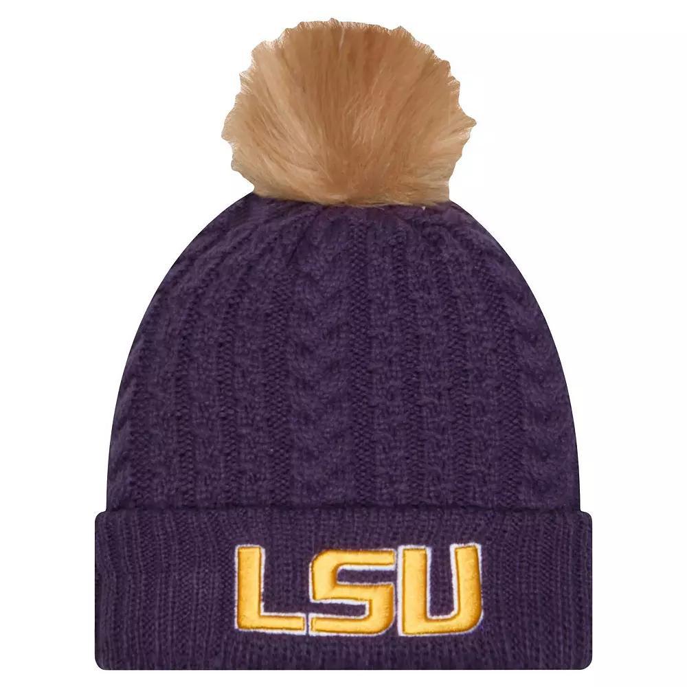 Women's New Era  Purple LSU Tigers Luxury��Cuffed Knit Hat with Pom Product Image