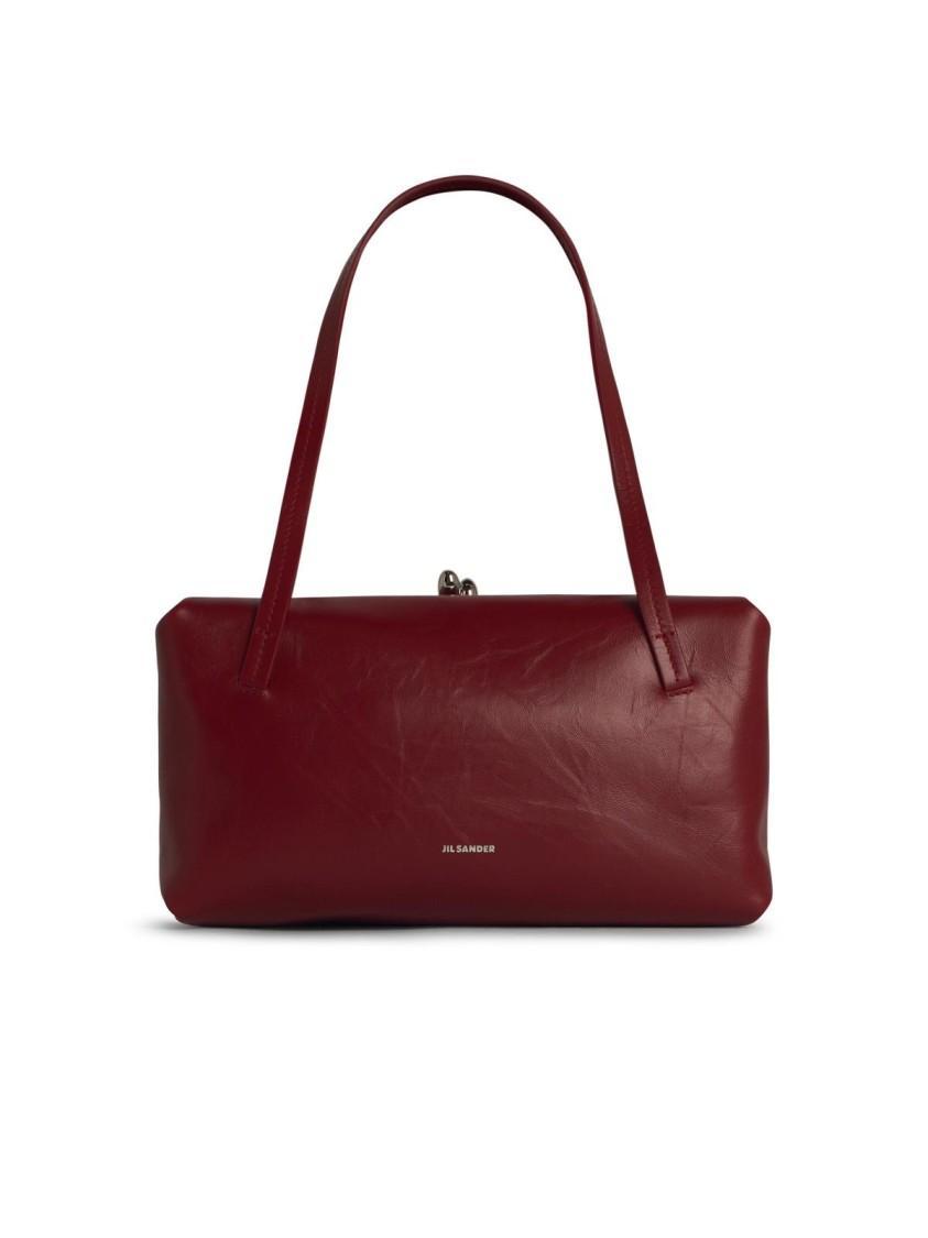 JIL SANDER Small 'gogi' Red Leather Bag In Black Product Image