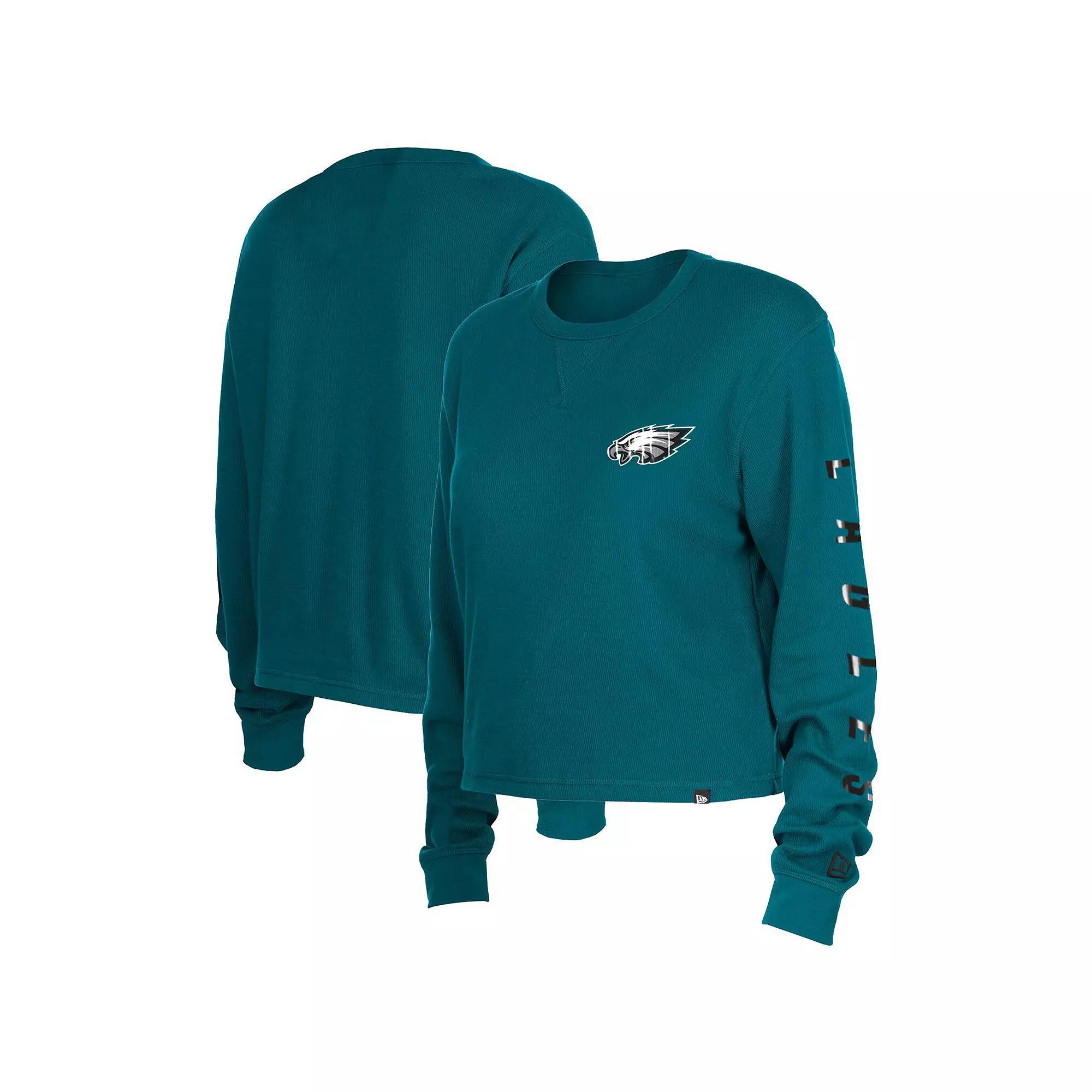 Women's New Era  Blue Carolina Panthers Thermal Crop Long Sleeve T-Shirt, Size: XL Product Image