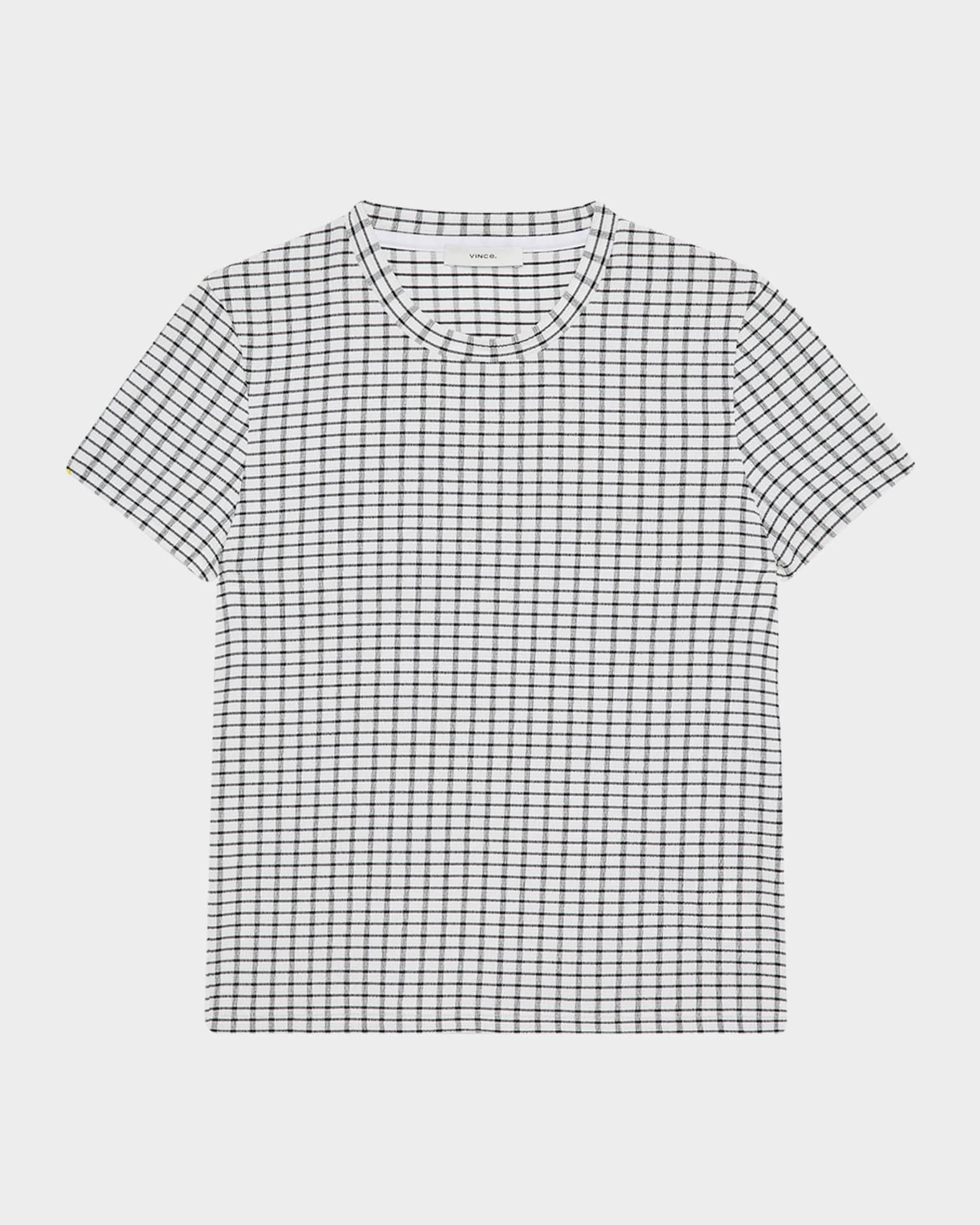 Check Short-Sleeve Crewneck Top  Product Image