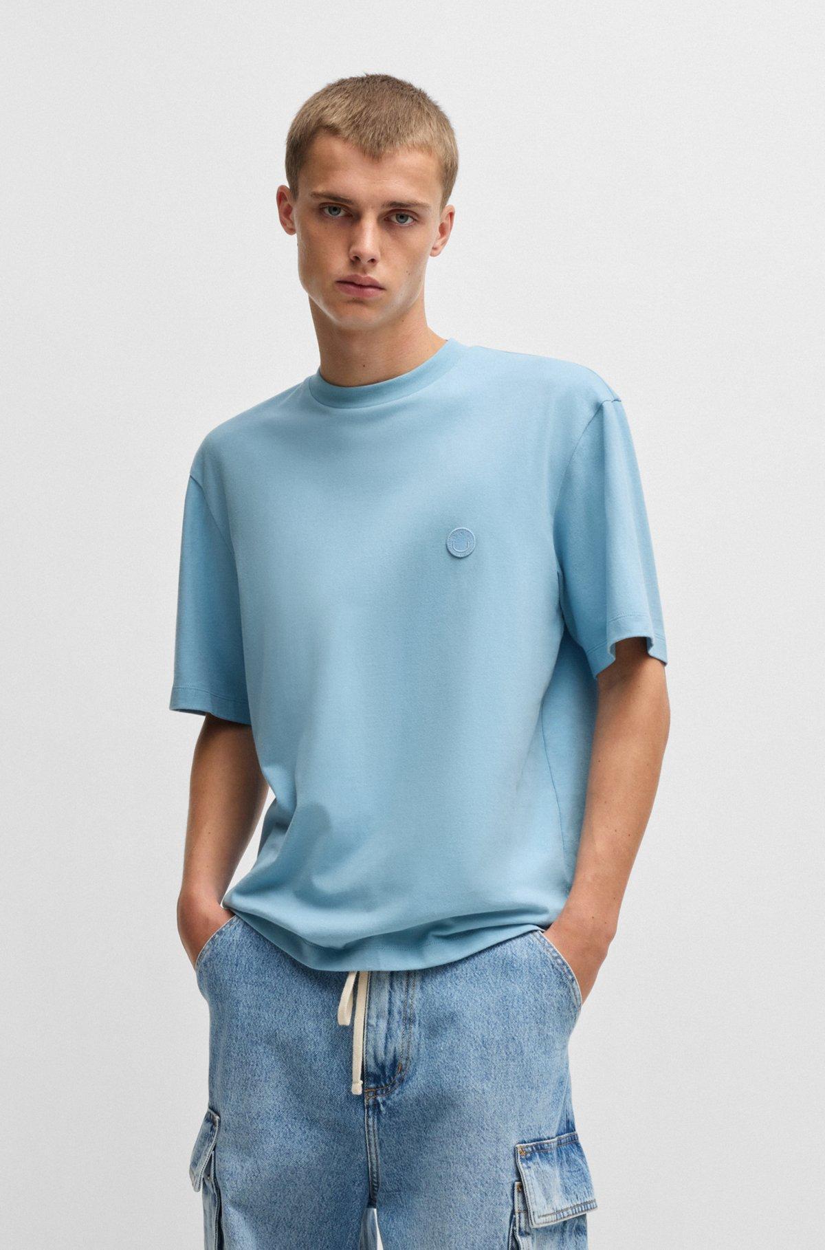 Cotton jersey T-shirt with curved logo Product Image