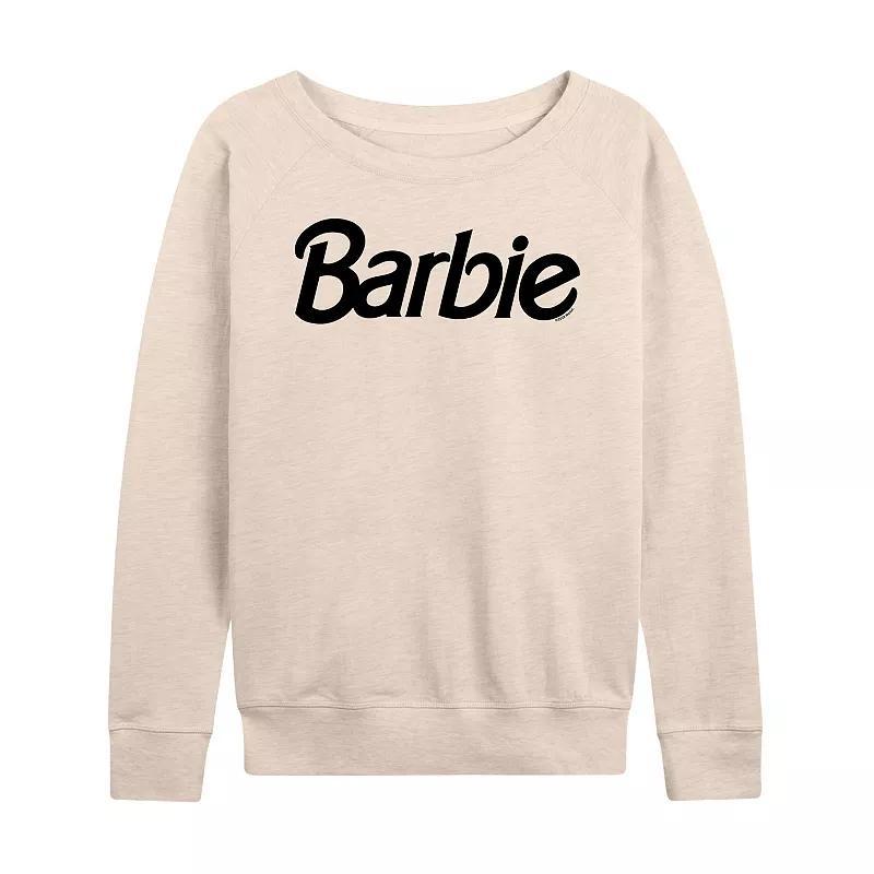 Womens Barbie Logo French Terry Long Sleeve Tee, Girls Product Image