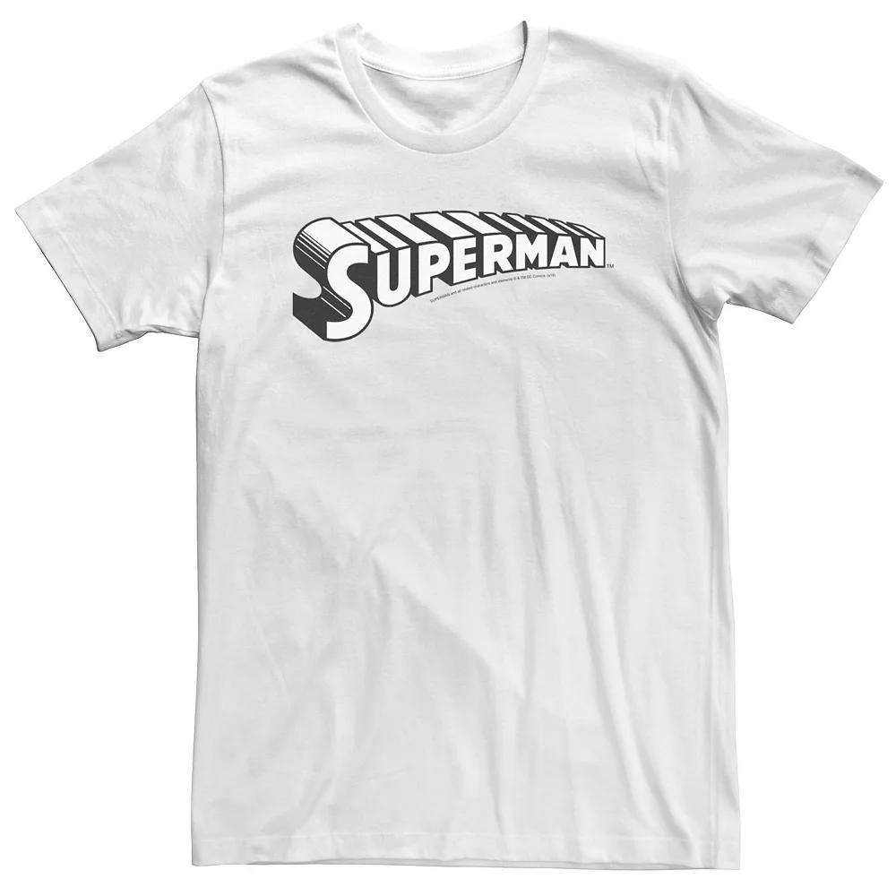 Big & Tall DC Comics Superman Black & White Text Chest Logo Tee, Men's, Size: 5XL Product Image