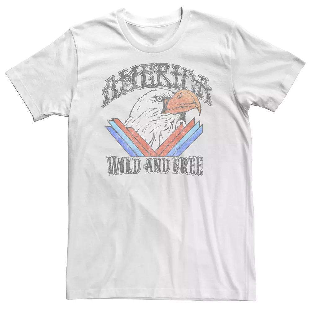 Big & Tall Americana Wild and Free Bald Eagle America Tee, Men's, Size: XL Tall, White Product Image
