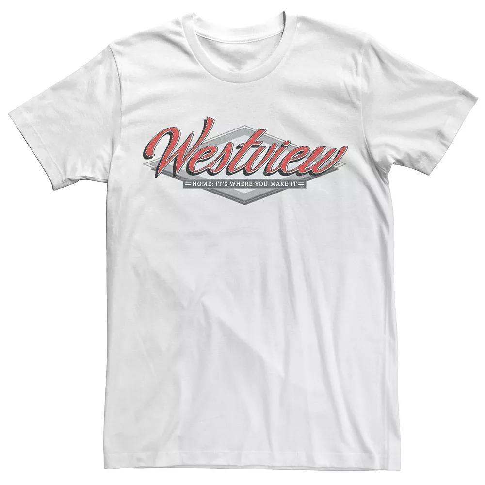 Men's Marvel WandaVision Westview Grey Logo Tee, Size: XL, White Product Image
